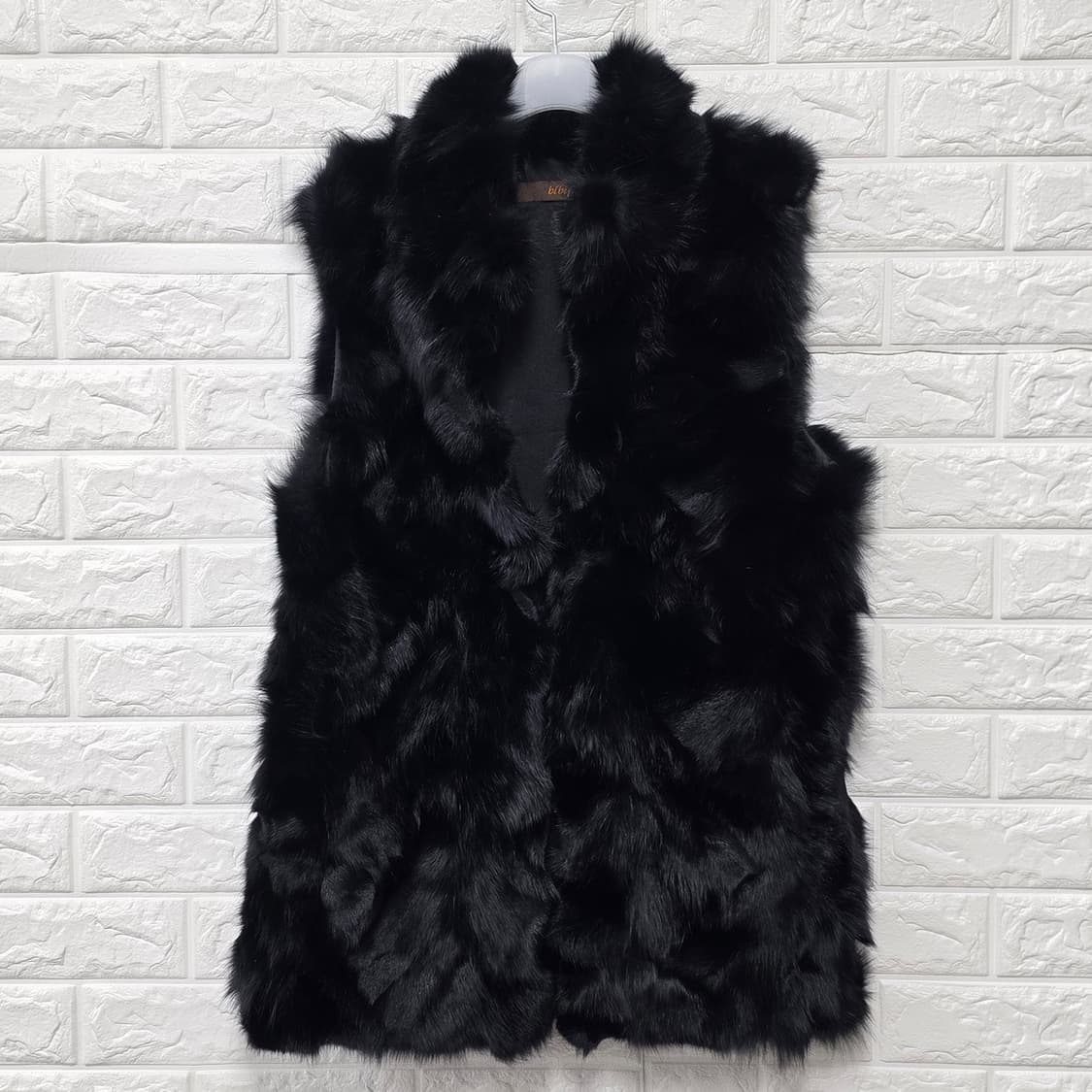 택포// bibi folie 폭스100% 퍼 조끼 L 상품이미지1