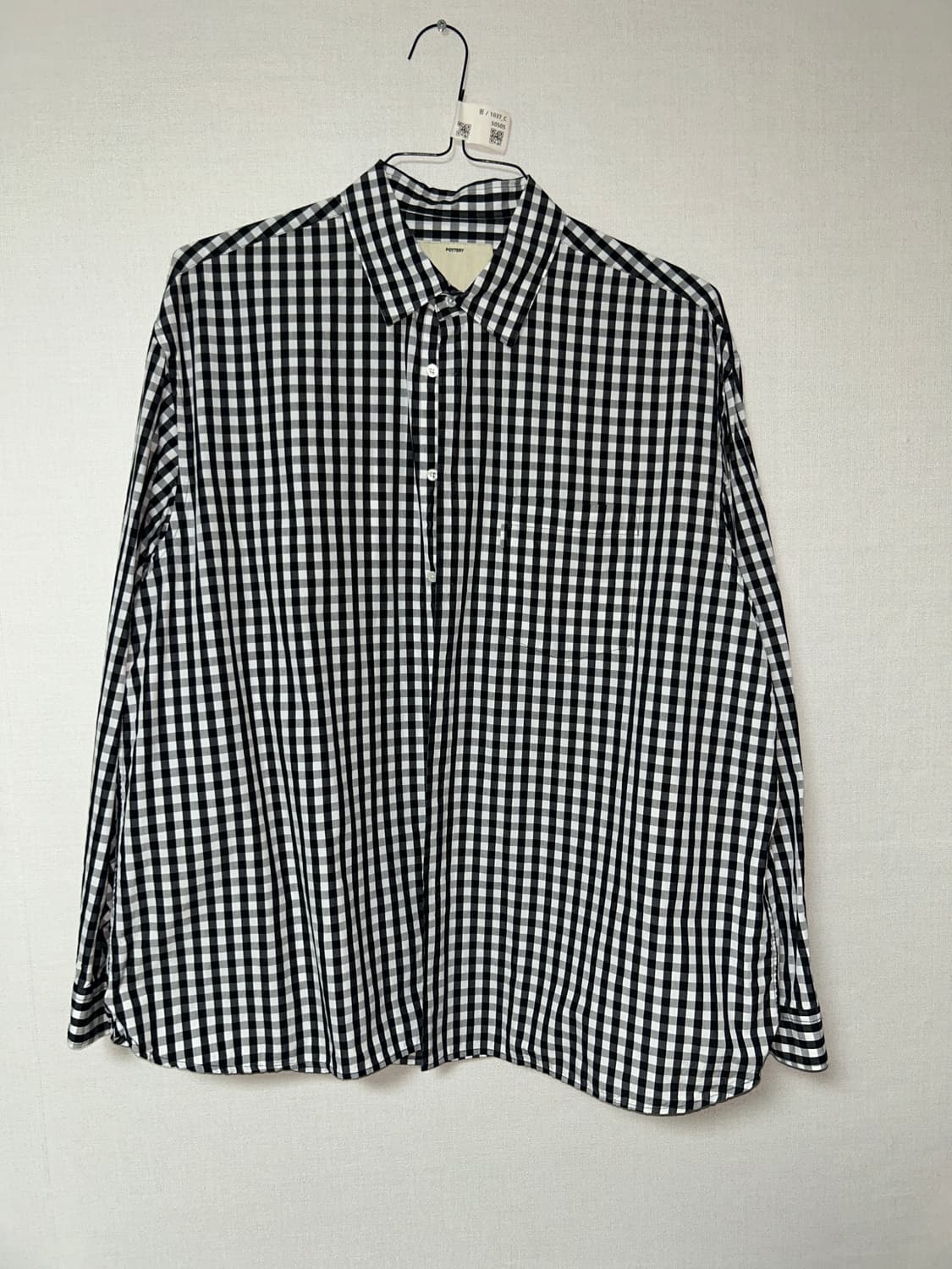 포터리 깅엄체크 블랙 2 size 상품이미지1