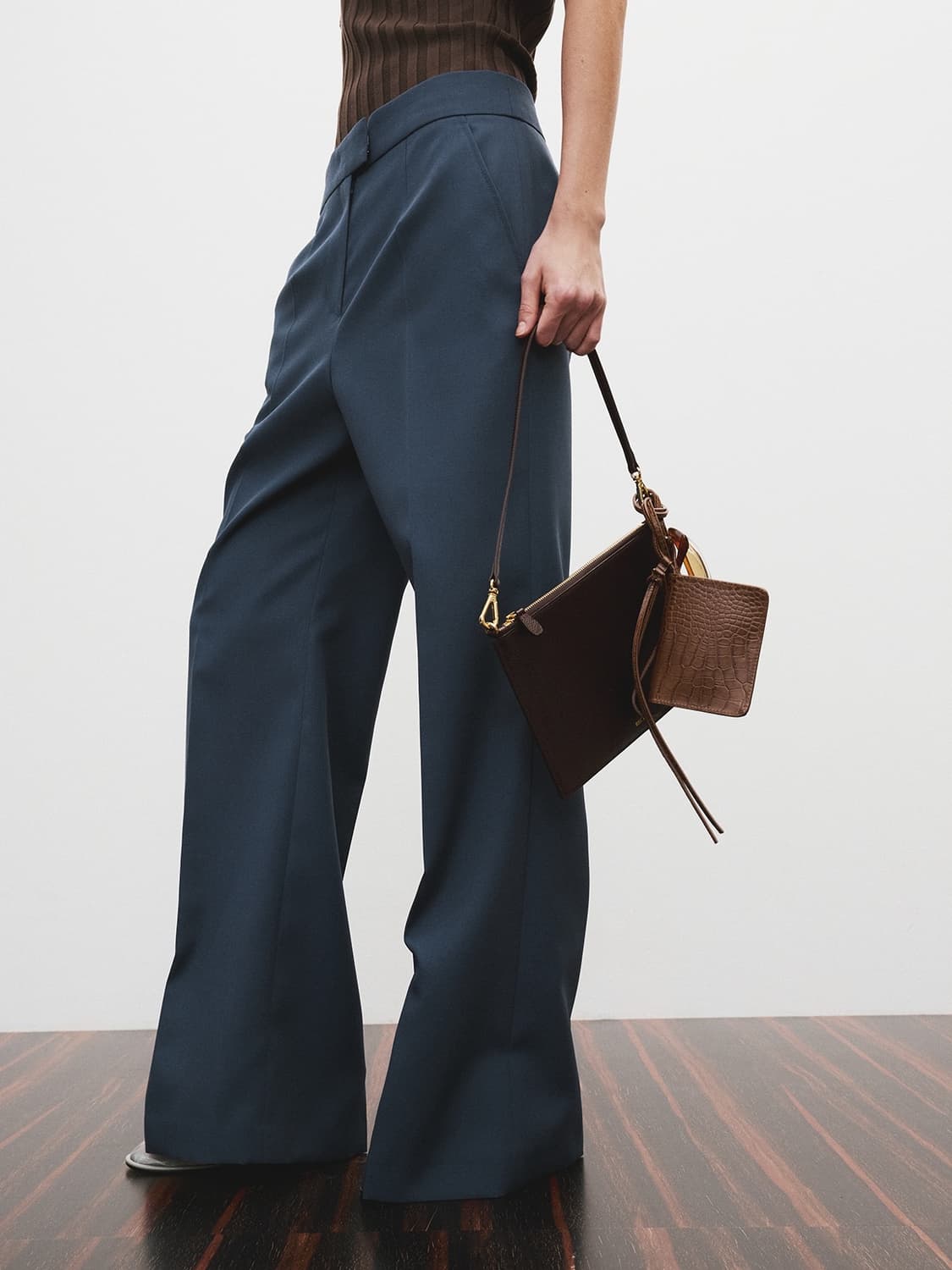 Recto 렉토 25ss 프렌치 플레어핏 팬츠 블루 상품이미지1