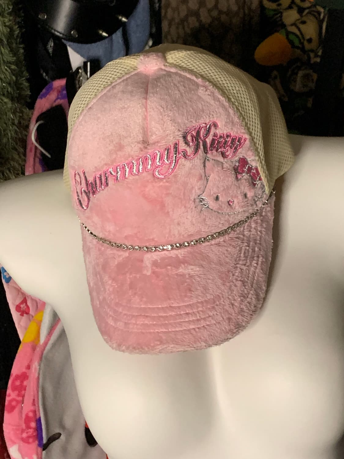 갸루 챠미키티 퍼 캡모자 상품이미지2