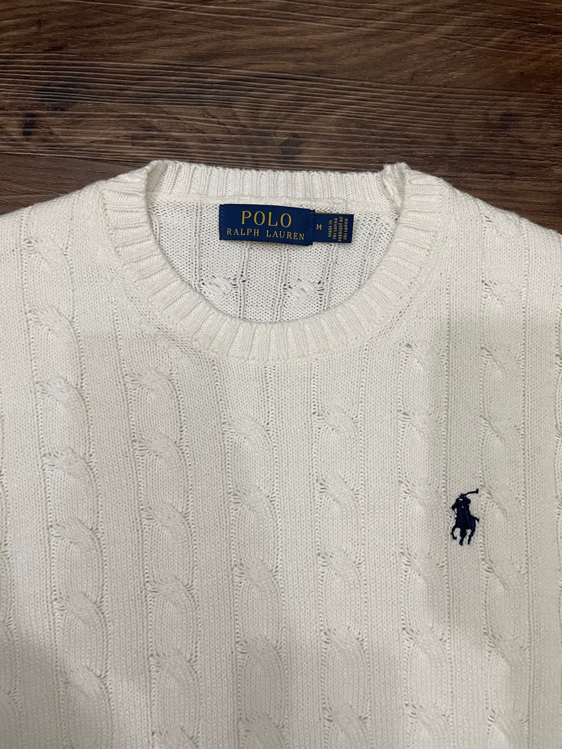 폴로 랄프로렌 케이블 니트 코튼 스웨터 화이트 상품이미지2