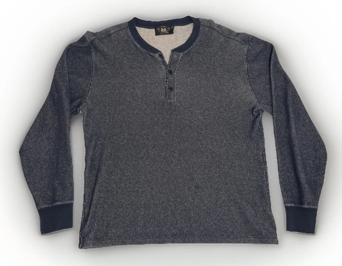 RRL 더블알엘 인디고 자카드 니트 헨리넥 롱슬리브 티셔츠 상품이미지2