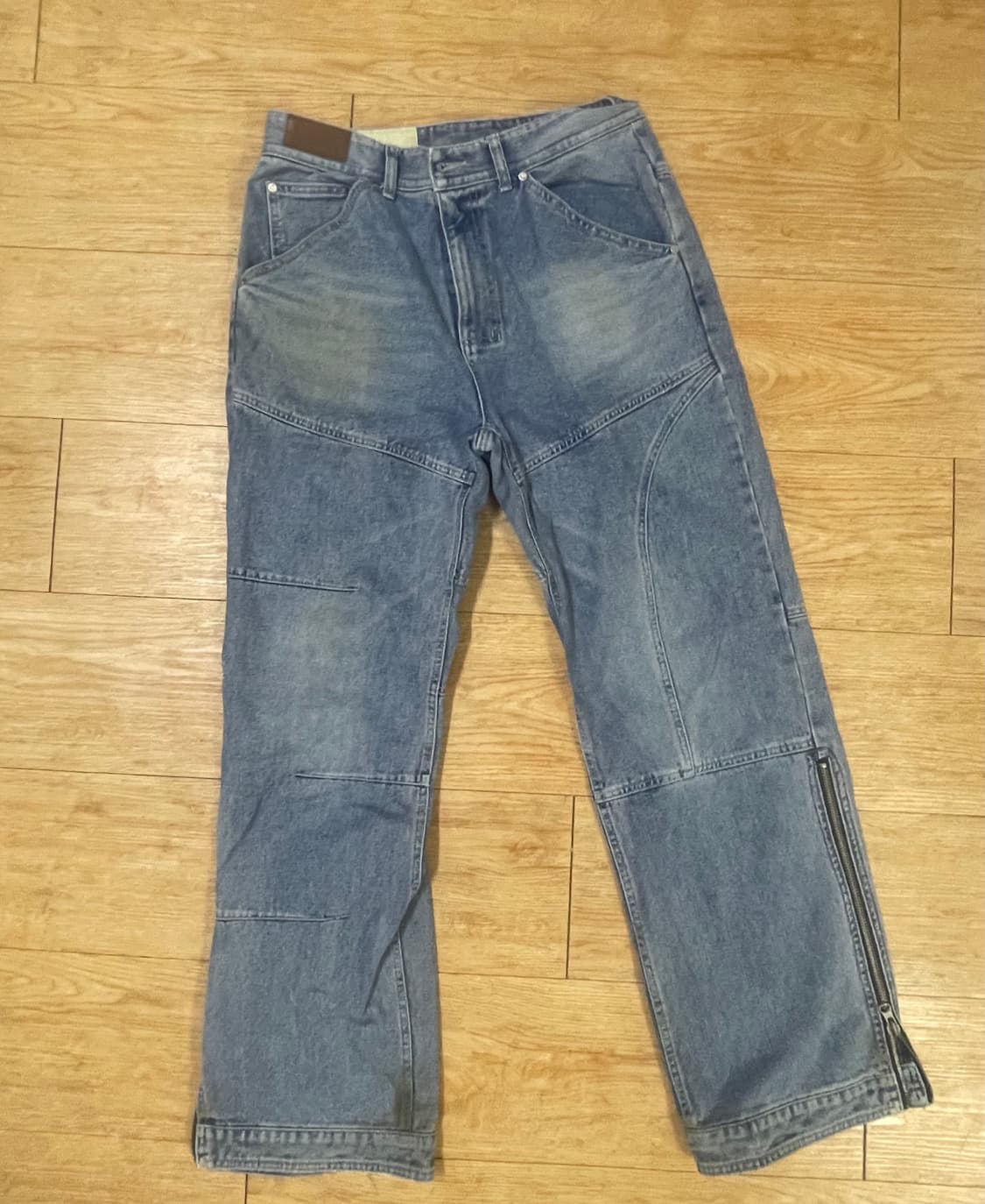 앤더슨벨 워시드블루 지퍼 와이드 레그 진 31 상품이미지2