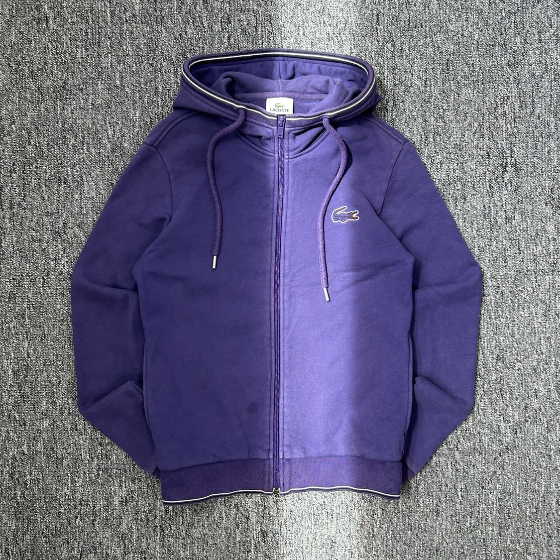 라코스테 퍼플 올드스쿨 후드집업 상품이미지1