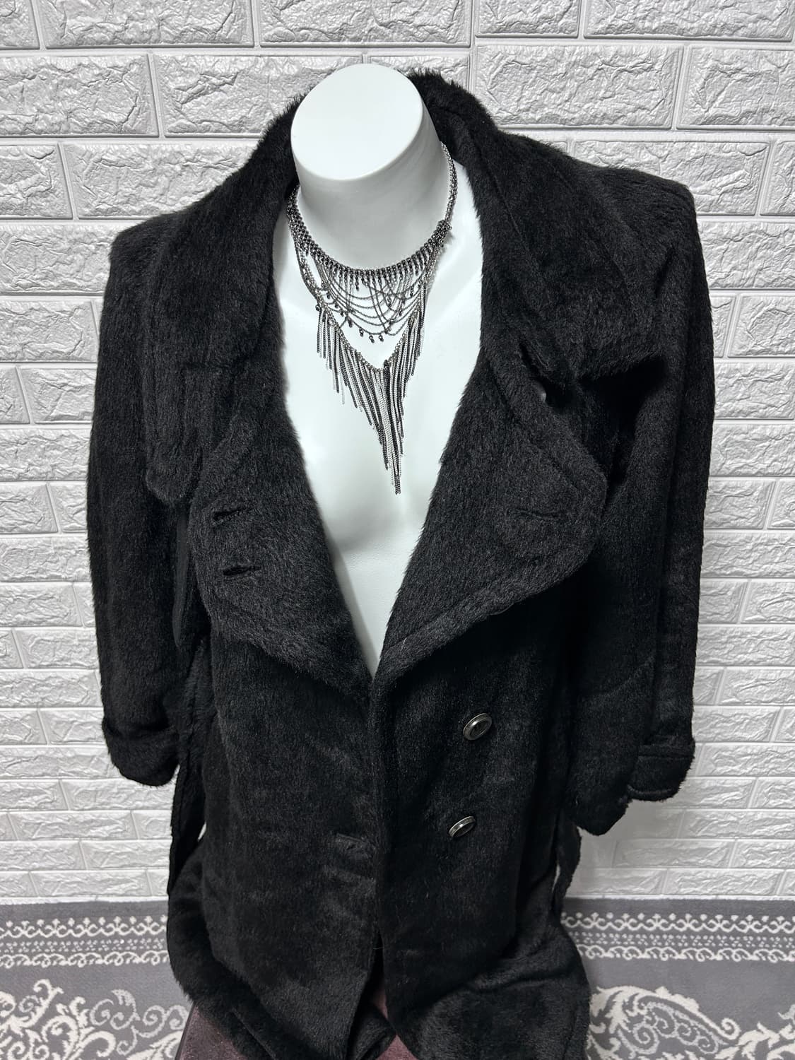 시스템 알파카 하이넥 코트 상품이미지6