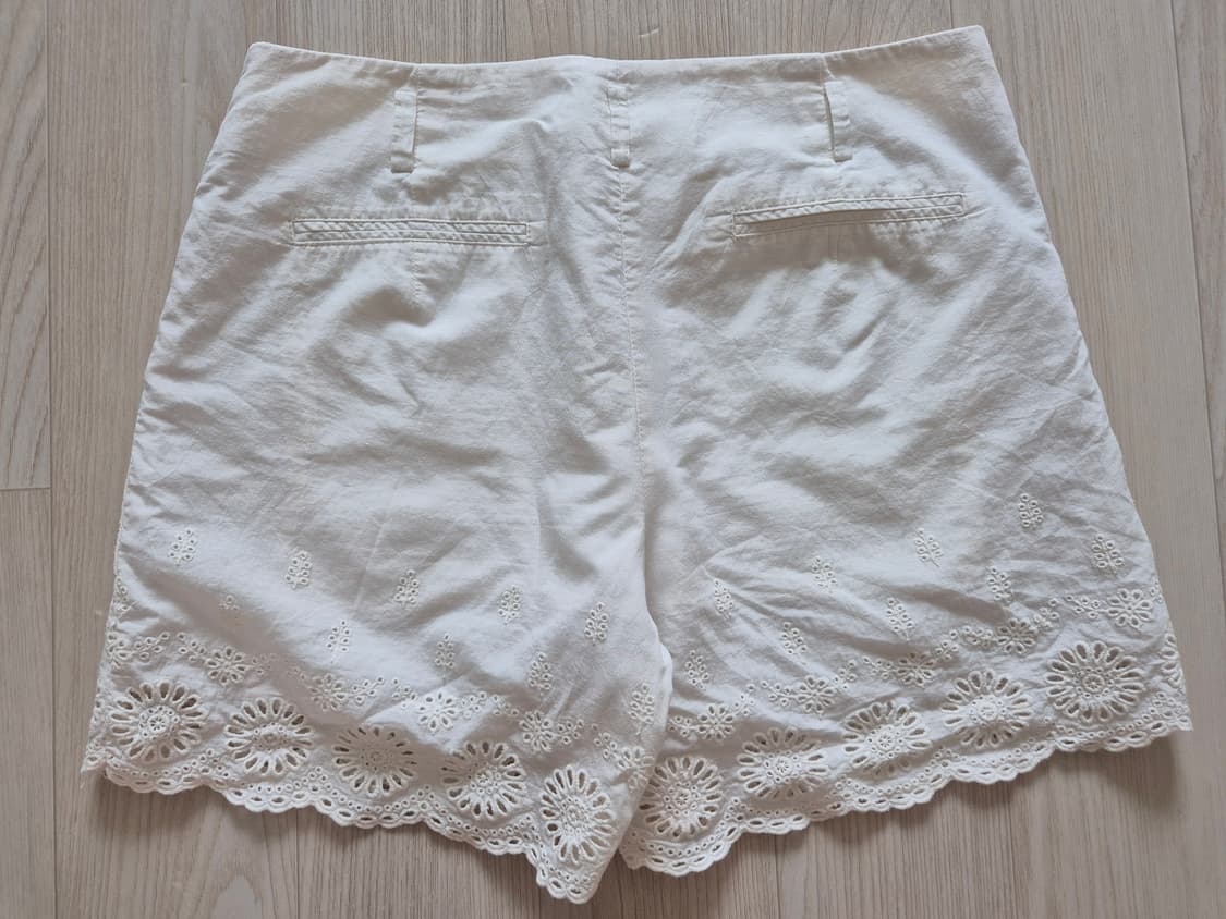 화이트 레이스 코튼 반바지 허리 69cm 상품이미지2