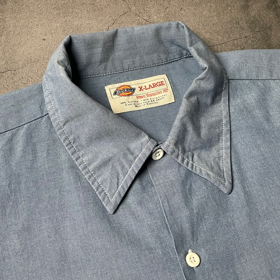 DICKIES 디키즈 빈티지 블루 플랩포켓 워크 셔츠 A00880 상품이미지2