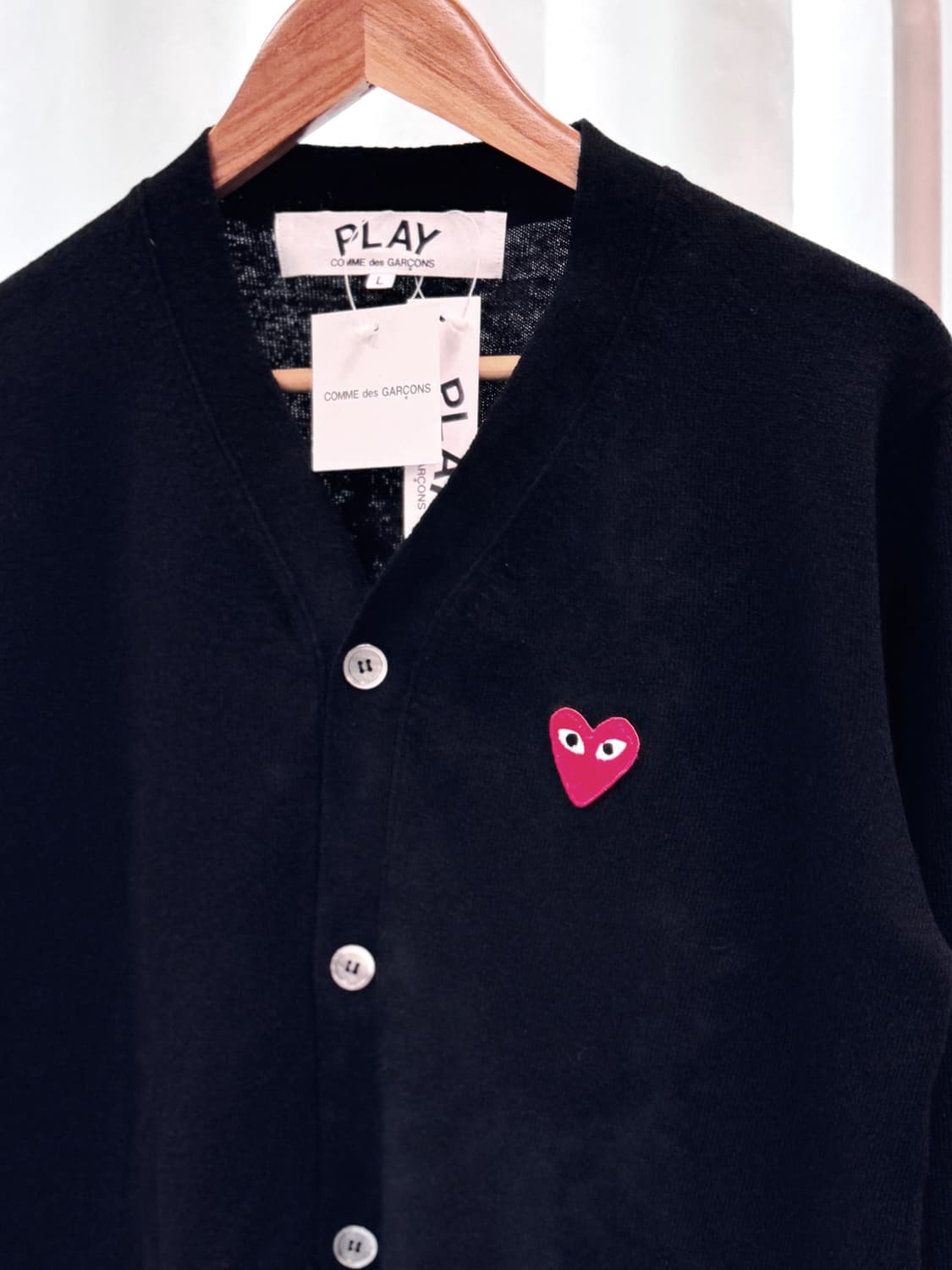 🖤 [꼼데가르송 울 백 V 가디건] 🖤 상품이미지5