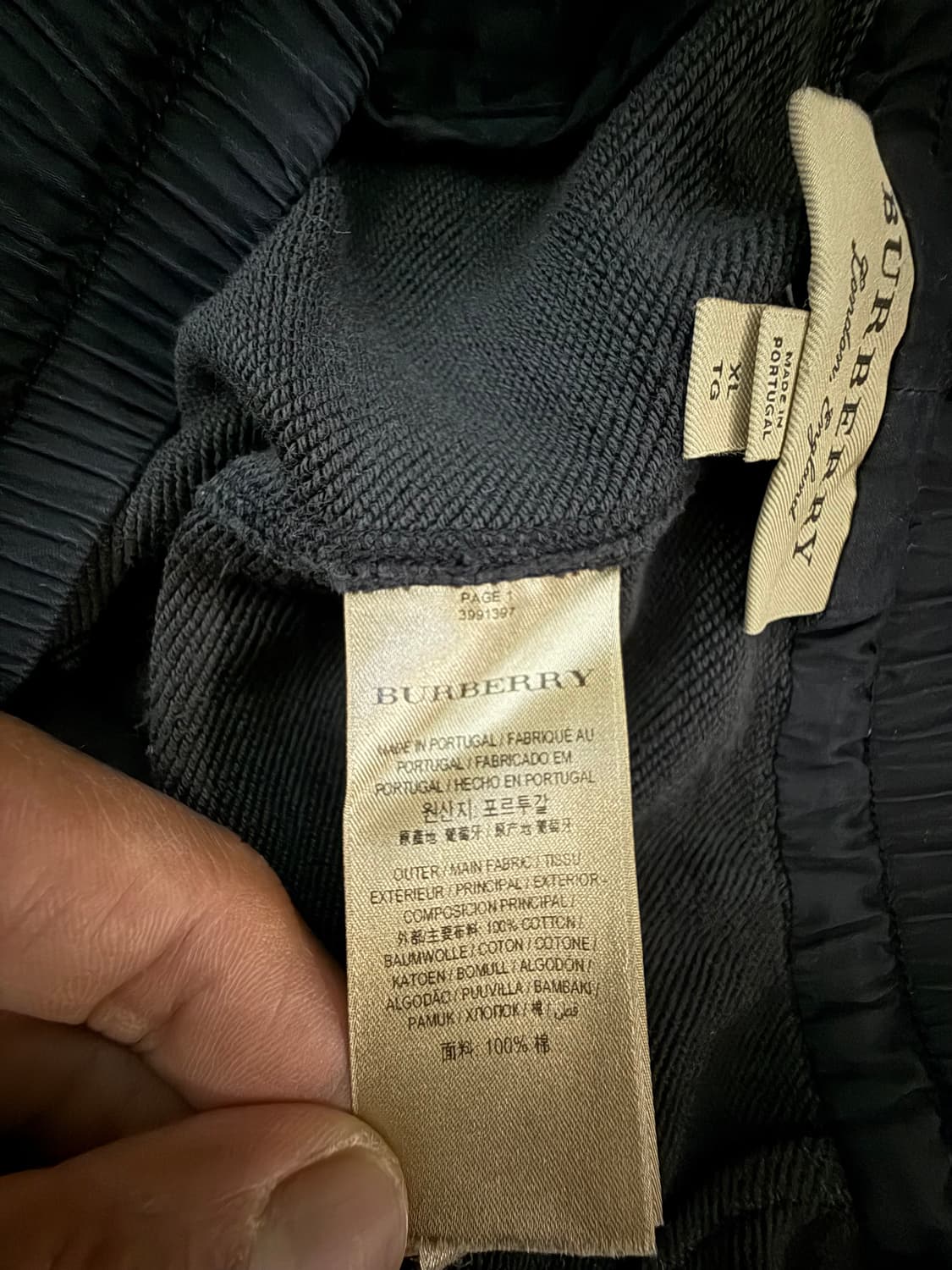 버버리 블랙 트레이닝 조거 팬츠(XL) (34-36) -포르투갈에서 제조 상품이미지4