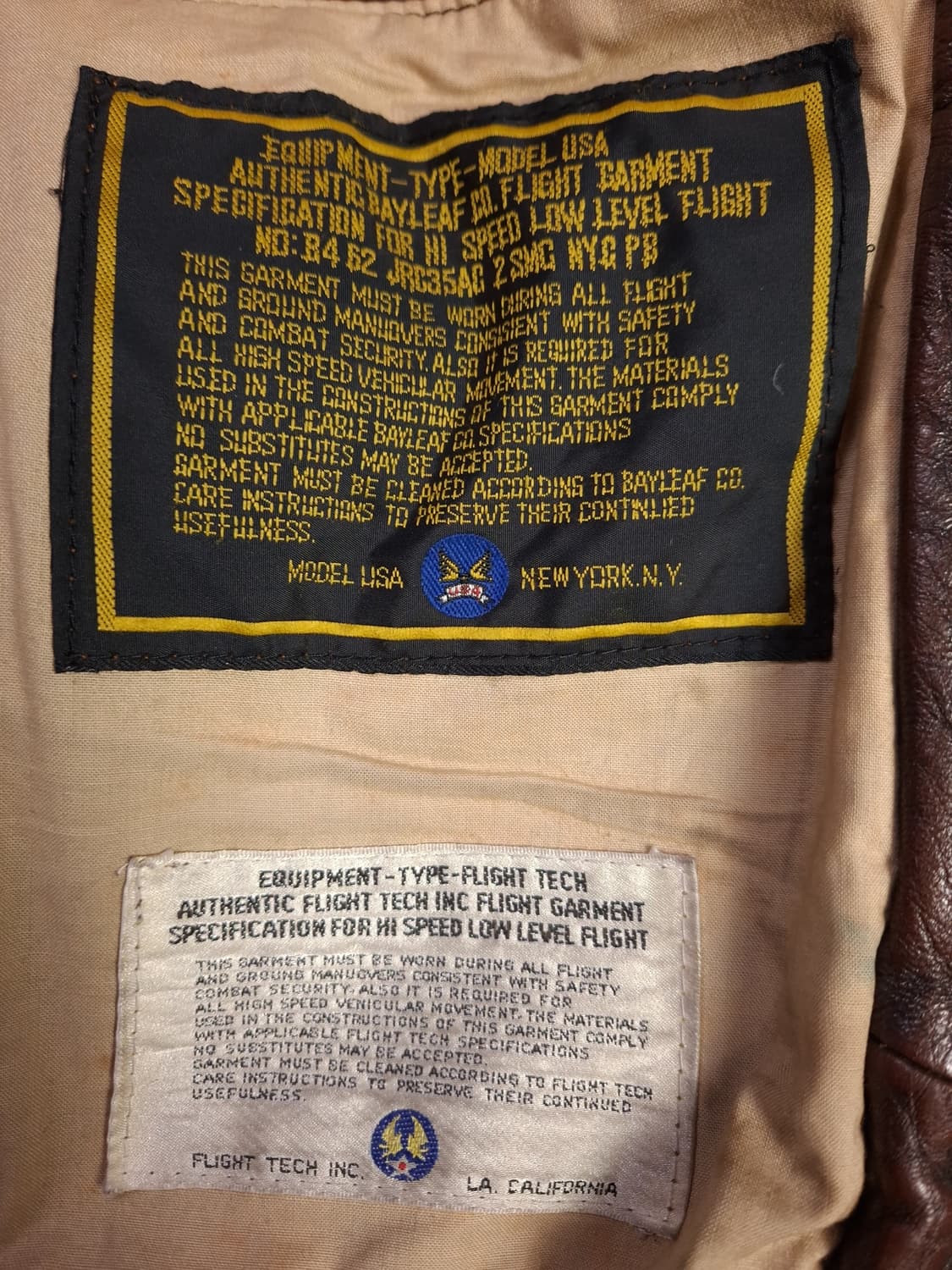 90's 국내산 밀리터리 A-1 리얼레더 항공자켓 상품이미지5