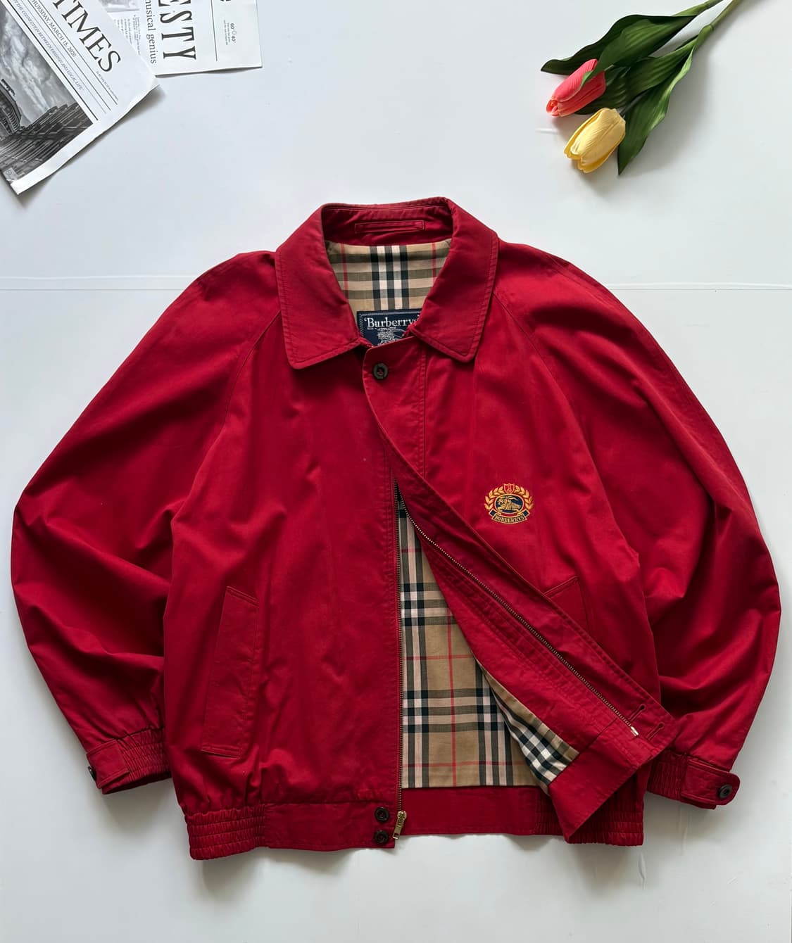 버버리 오버핏 레드 해링턴 자켓 상품이미지3