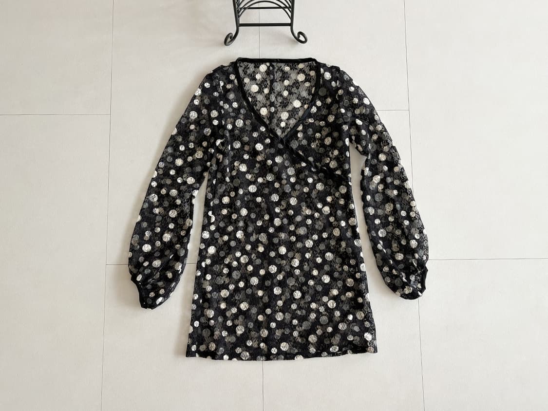 dot lace sheer top 상품이미지1
