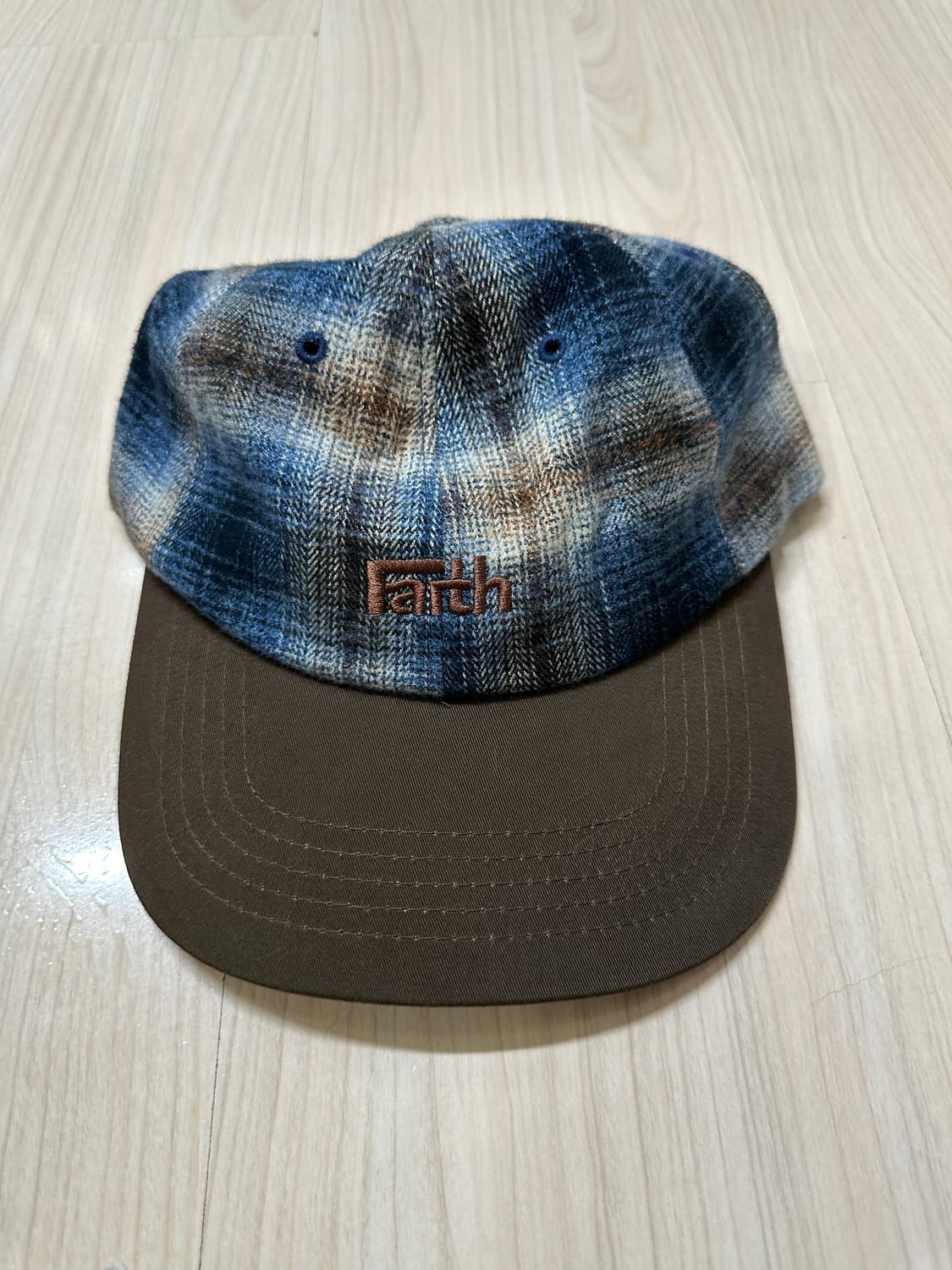 오가프 코스모 체커 플란넬 캡 모자 브라운 상품이미지2