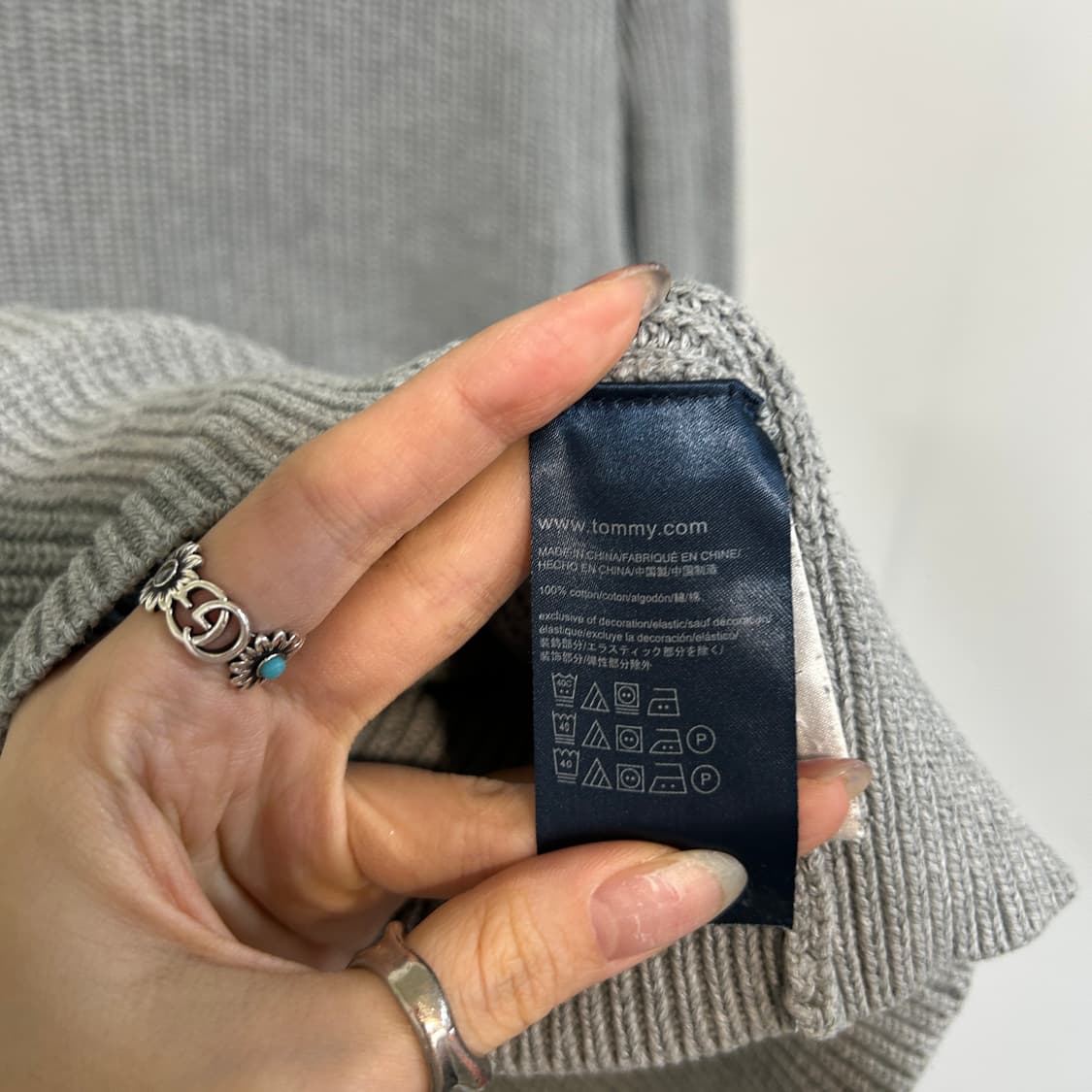 타미힐피거 보드라운 면니트 L 그레이 상품이미지4