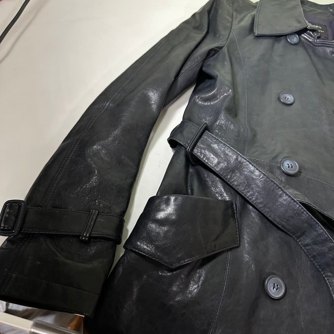 우먼S 44 ROBO X VASSILLY 먹색 양가죽 로브코트 상품이미지2