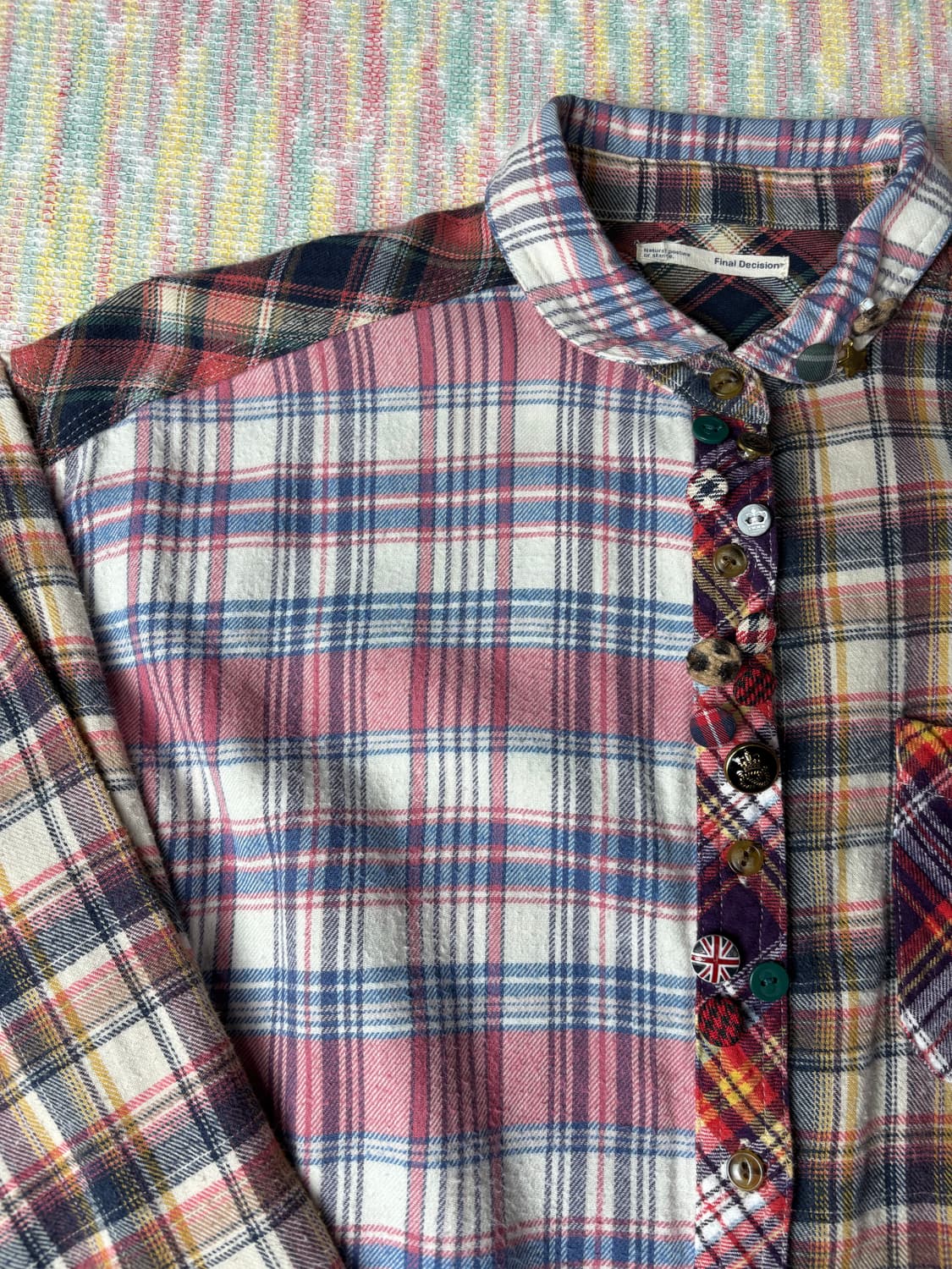 파스텔 체크 단추 셔츠 상품이미지7