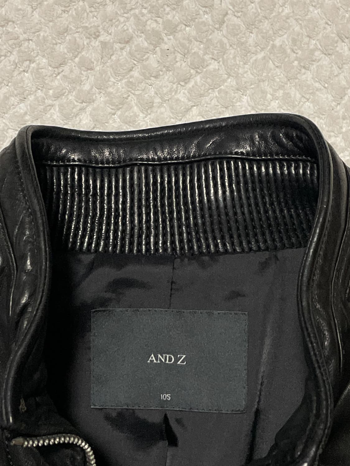 AND Z 웨스턴 무드 램스킨 양가죽 바이커 절개 레더 자켓 상품이미지5