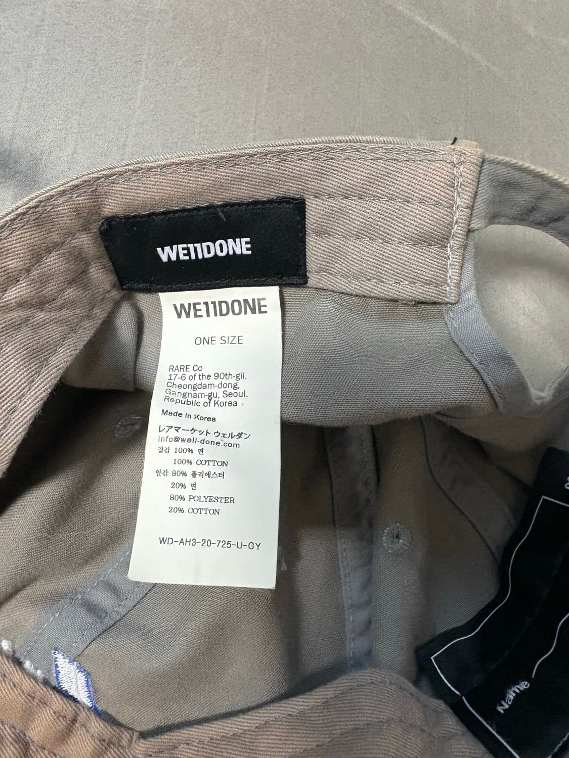 We11done 웰던 볼캡 블루,그레이 / os 상품이미지7