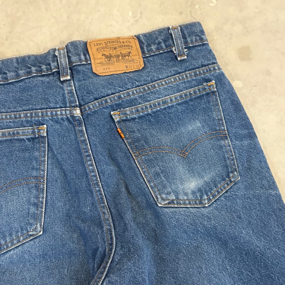 [36/32] 90s USA🇺🇸 리바이스 517 오렌지탭 중청 데님 상품이미지5