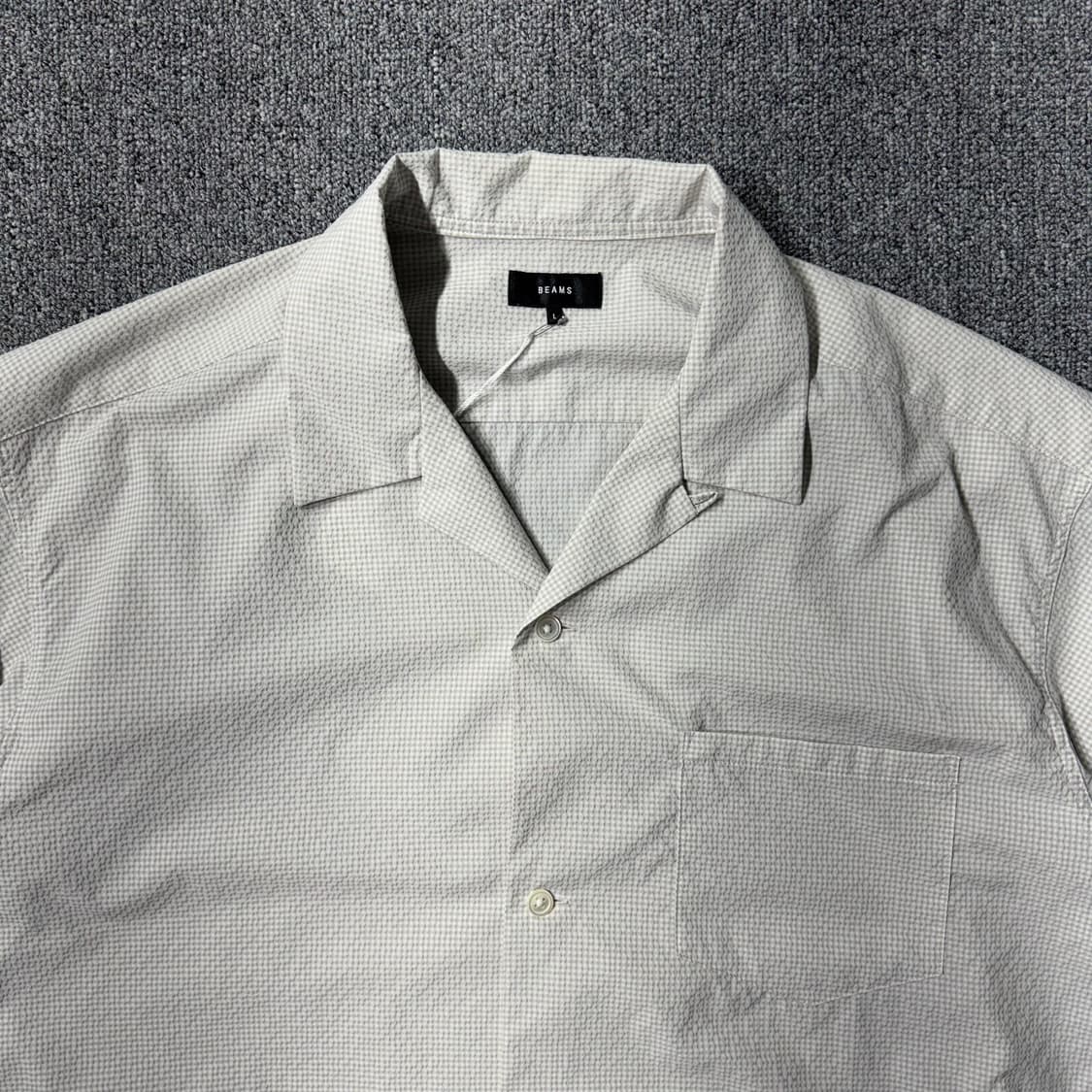 BEAMS 캠프 칼라 체크셔츠 그레이 ( L/OLD-7524 ) 상품이미지2