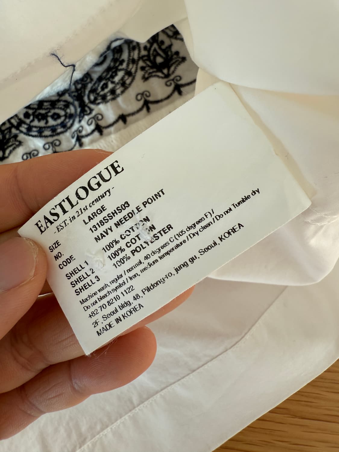 이스트로그(EASTLOGUE) 페이즐리 자수 반팔셔츠 상품이미지8