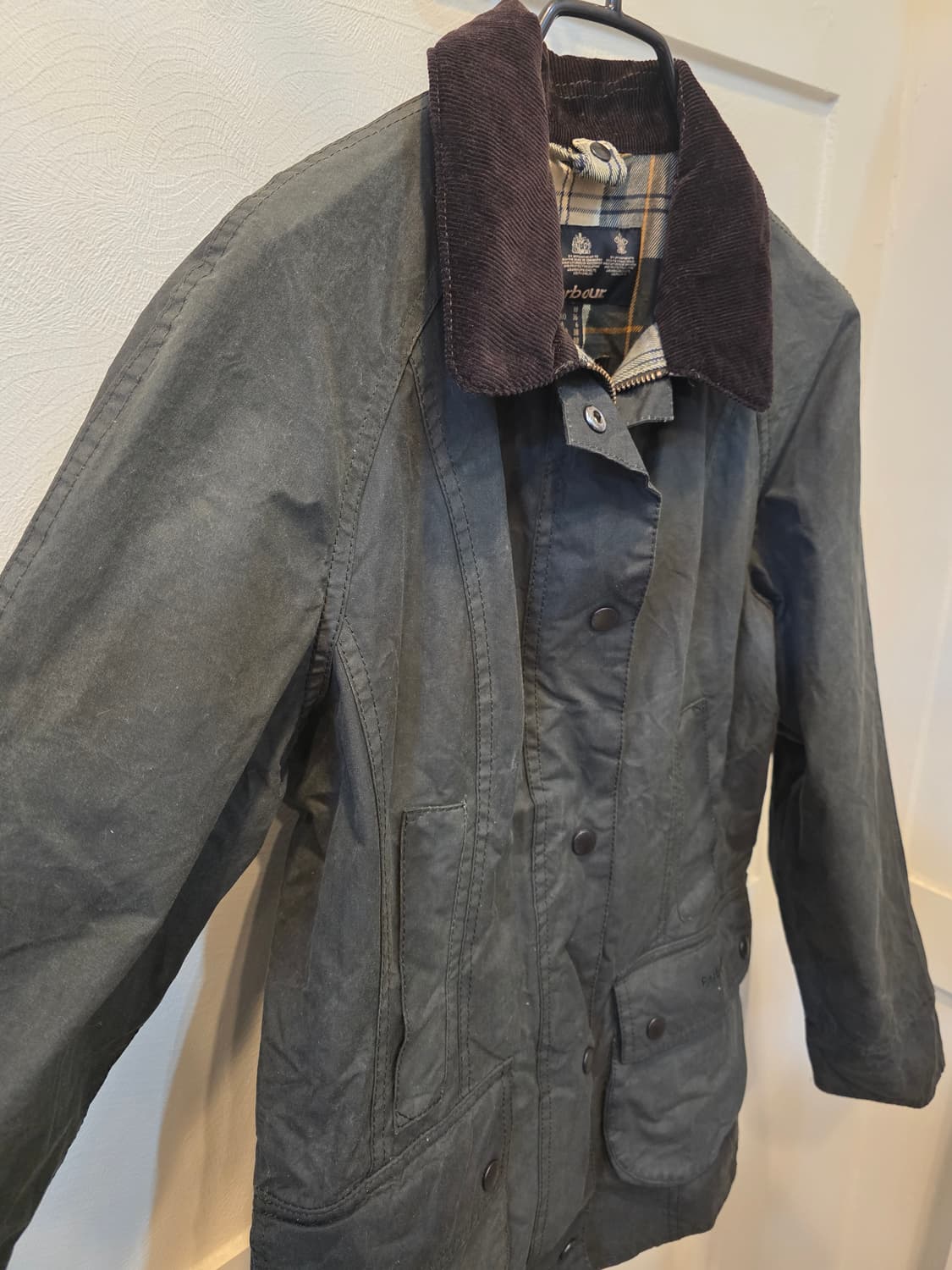 바버 왁스 코튼 자켓 코듀로이 카라 상품이미지3