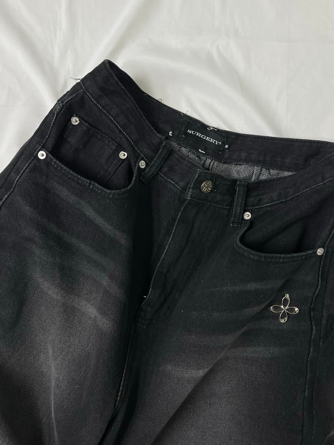 M) SURGERY 블랙 더블 폴딩 배기진 상품이미지1