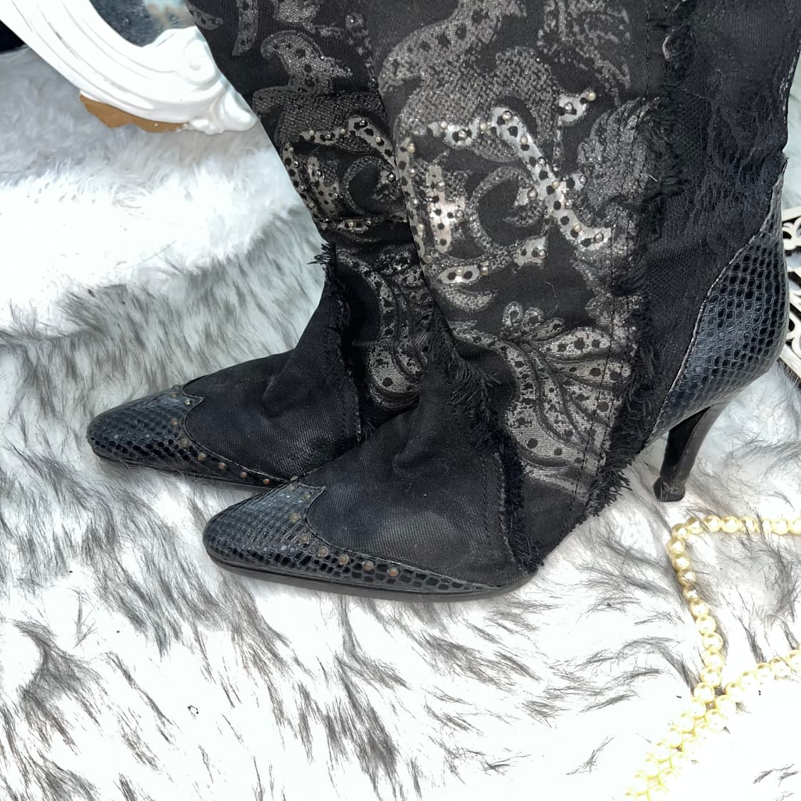 빈티지 그런지 웨스턴 부츠힐 상품이미지3