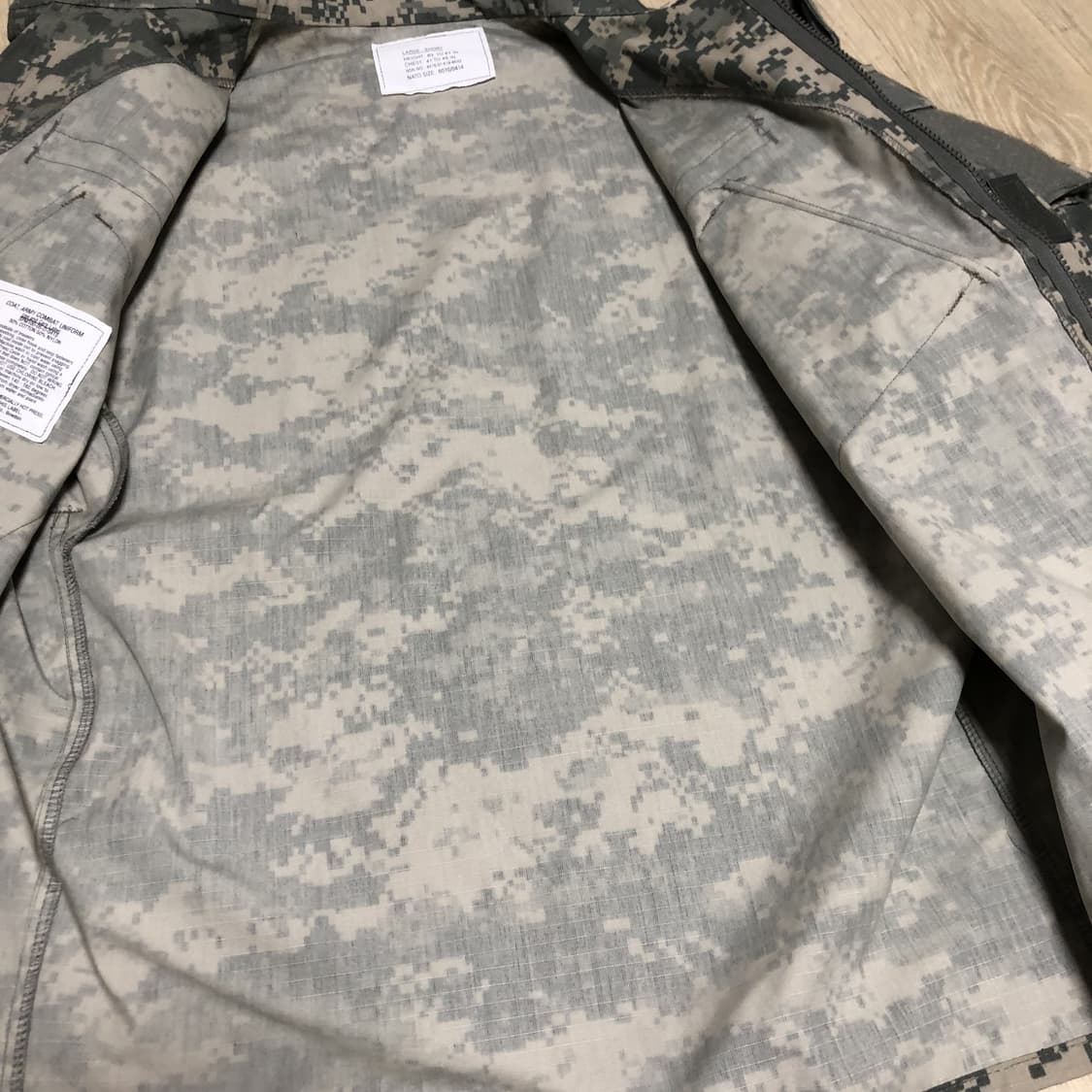 (L-S) 새상품 미군 US ARMY ACU 디지털 카모 컴뱃 자켓  상품이미지7