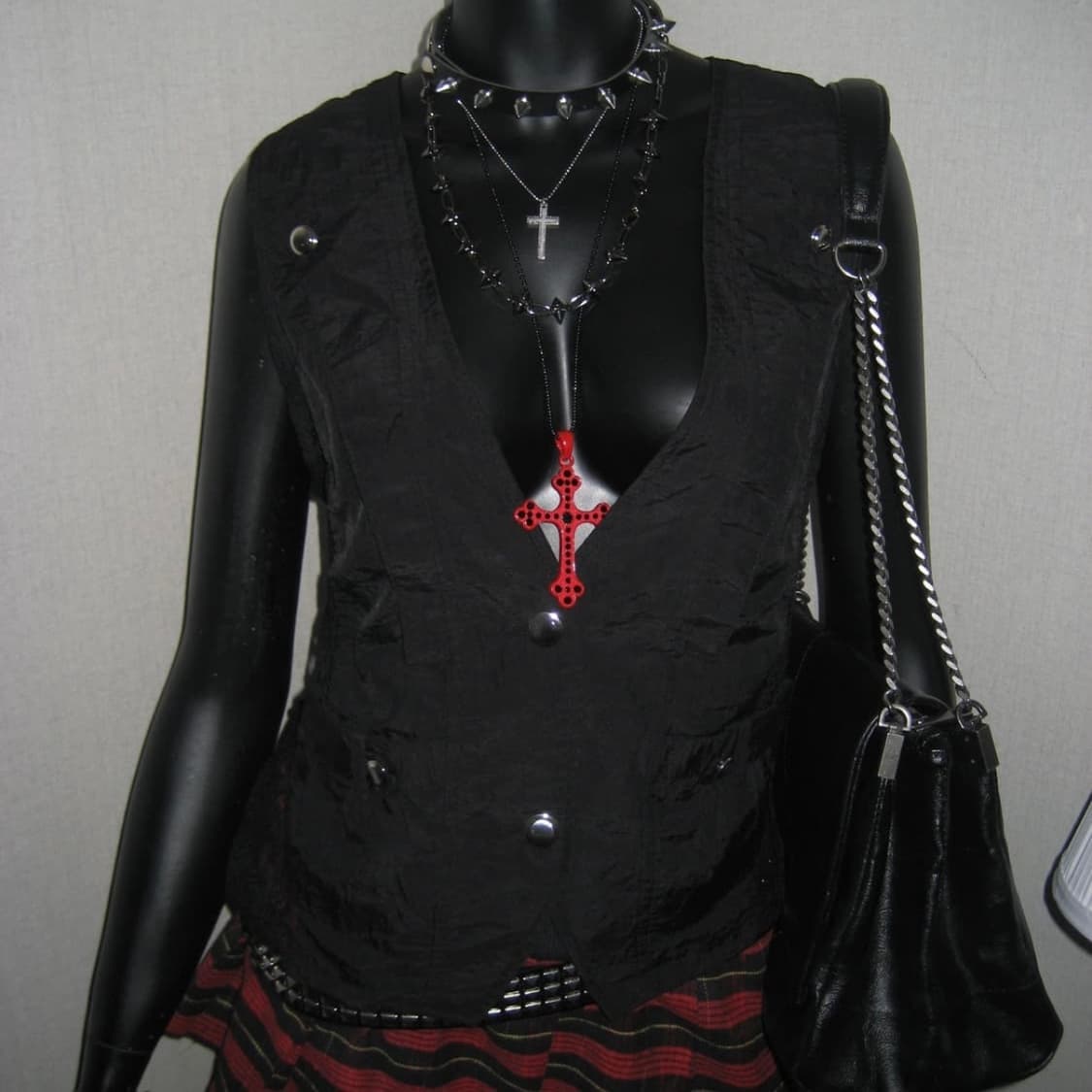 Y2k 갸루 펑크 레이스 베스트 조끼 상품이미지1