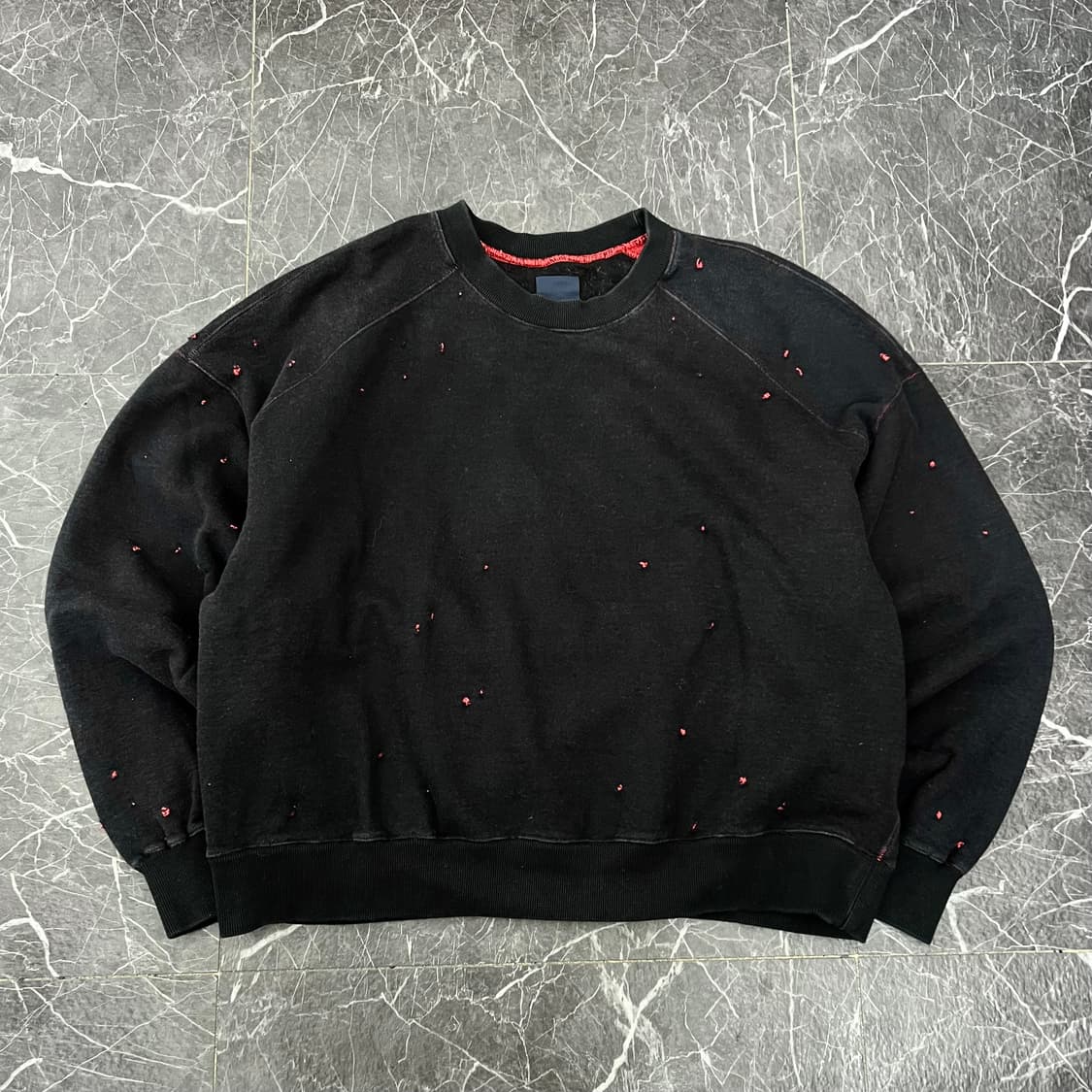 준지 디스트레스드 스웻 셔츠 블랙 상품이미지3