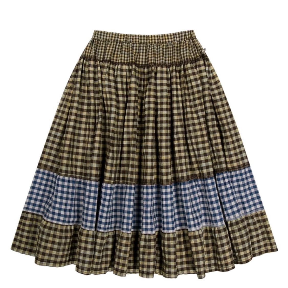 코이세이오 모리 체크 스커트 브라운 상품이미지1