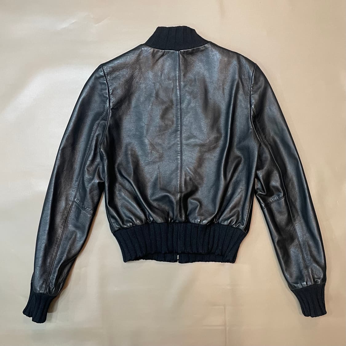 일본빈티지)시보리 차이나카라 램스킨점퍼(M) 상품이미지3