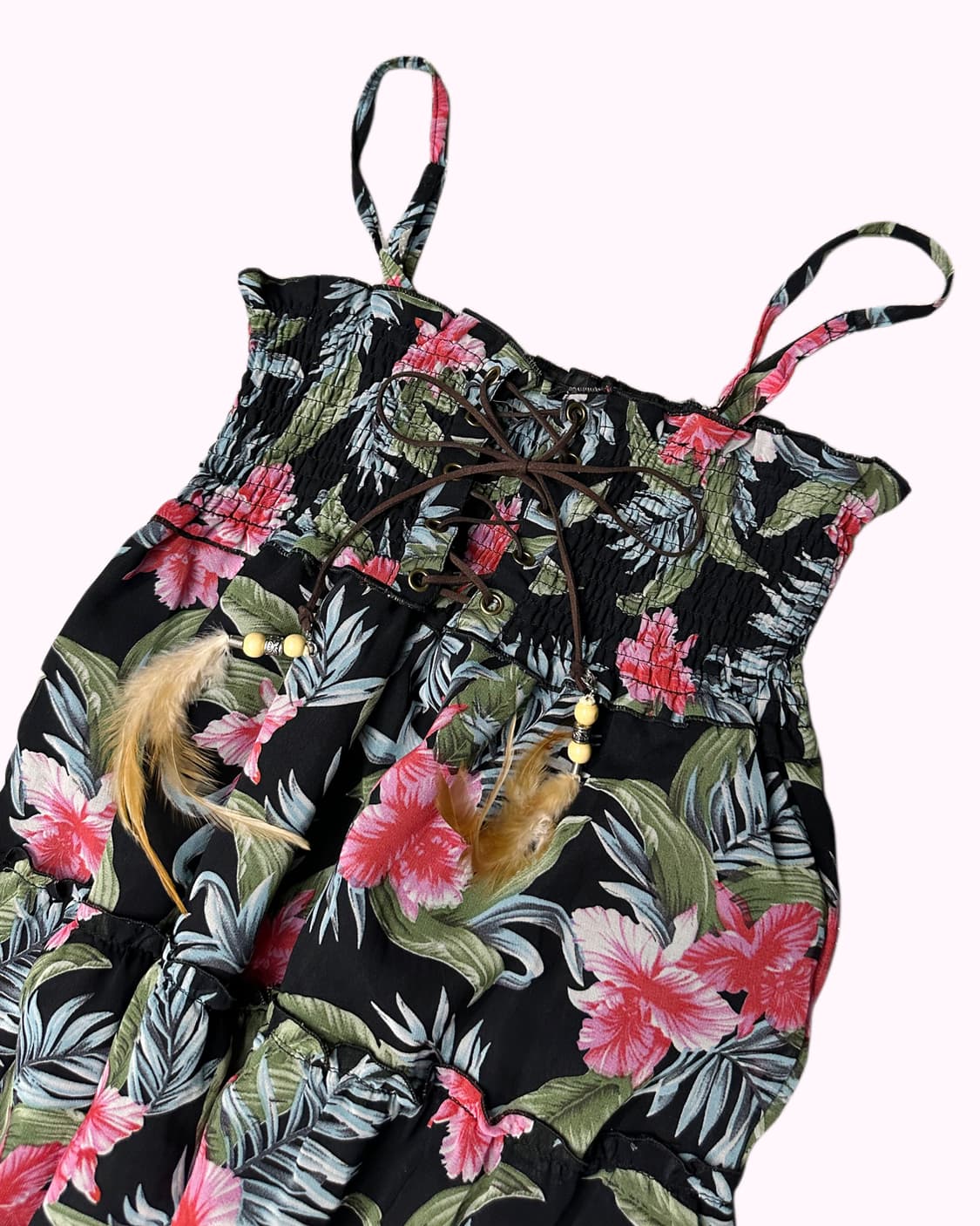 flower pattern lace-up dress 상품이미지2