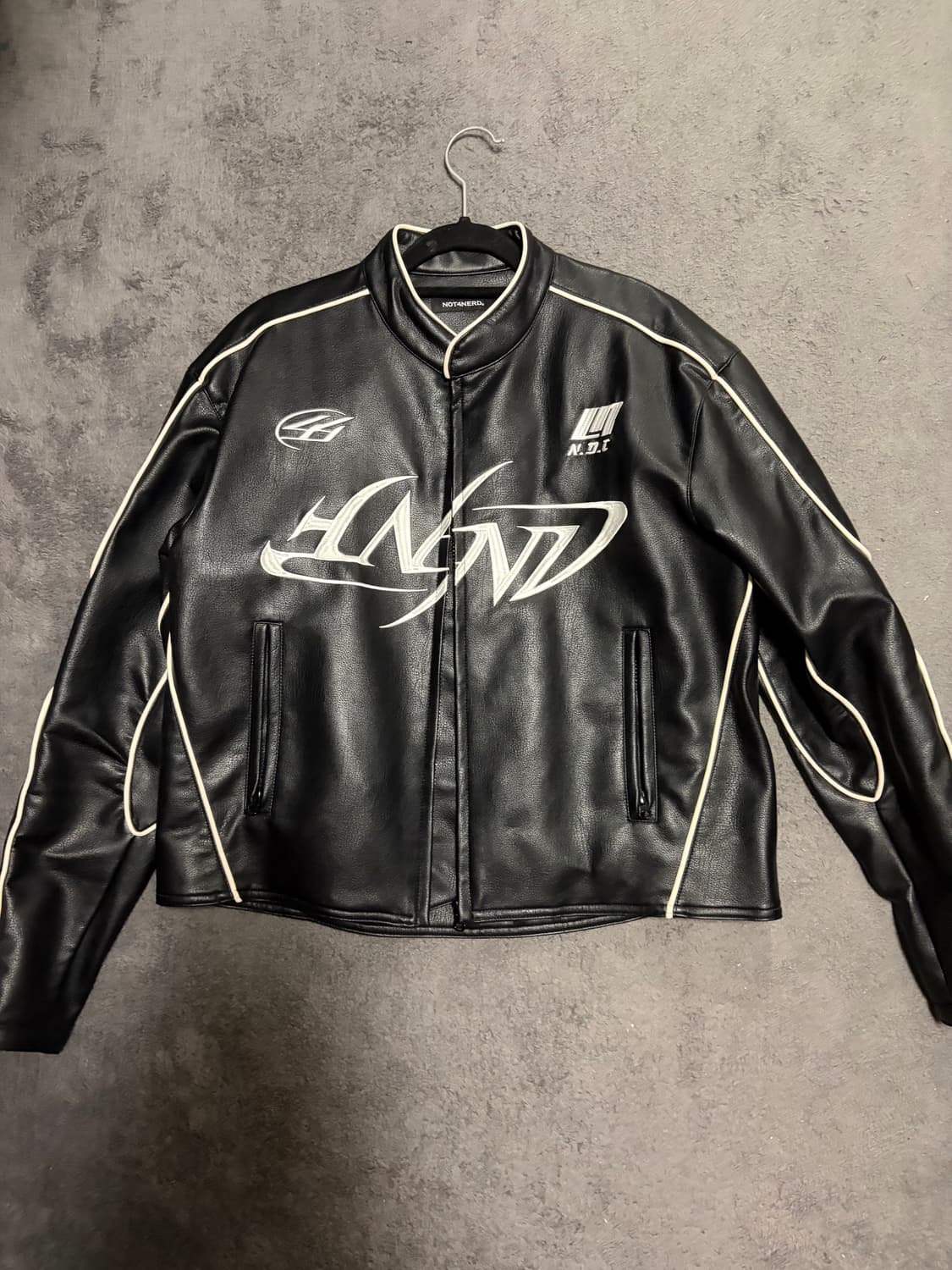 낫포너드 레이싱 자켓 Leather ver. Tribal Logo Rac 상품이미지1