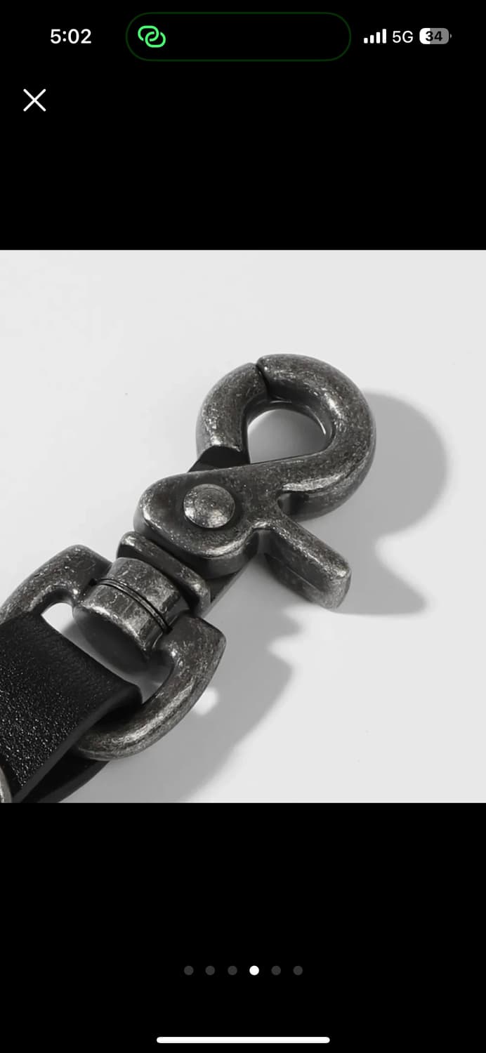 새제품/ 이우가마카라스x송필드/ 웨스턴 소가죽 스터드 키링 상품이미지4