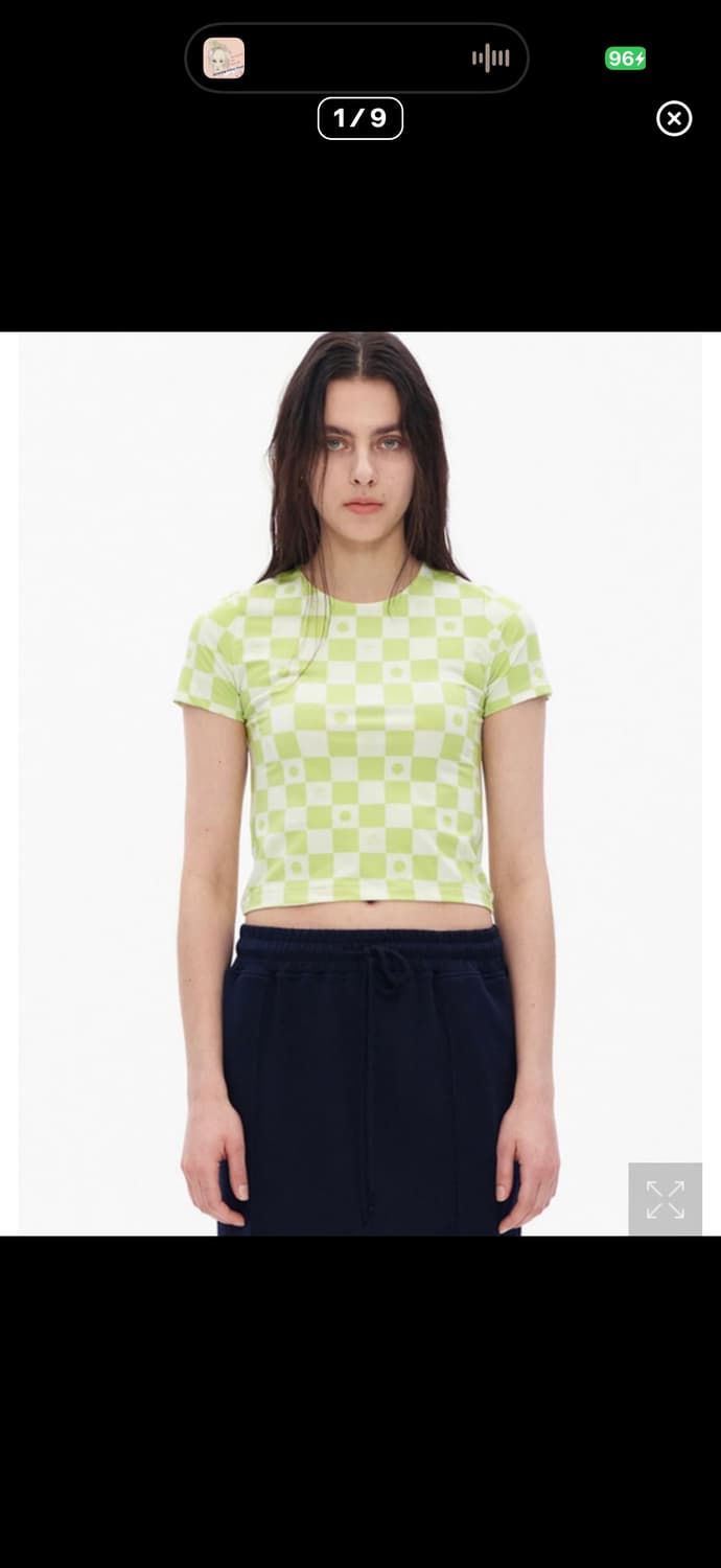 TheOpen Product/openyy 심볼 패턴 크롭 반팔 상품이미지1