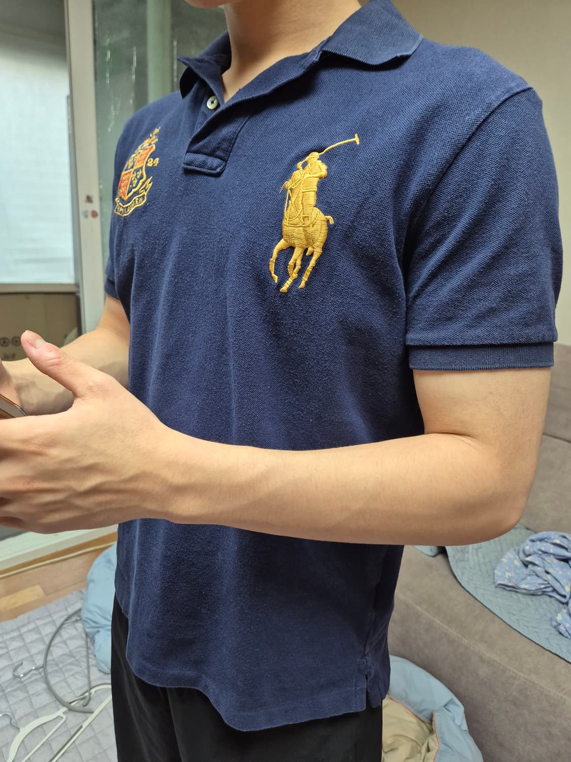 폴로 랄프로렌 빅포니 크레스트 반팔 카라티 네이비 상품이미지1