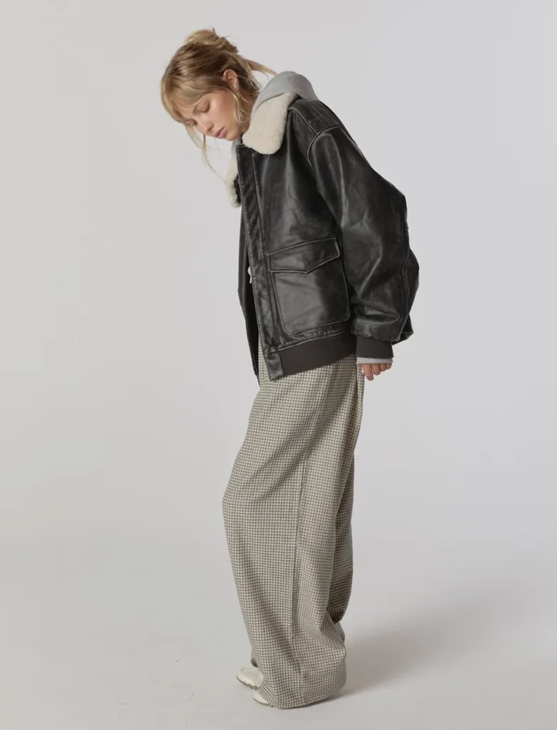 에어포스 레더 자켓 (워시드 블랙) 상품이미지2