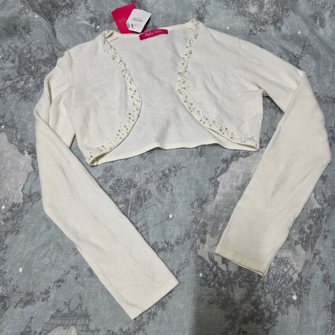 핑키걸즈 달천 리본 로걀탑 갸루일브리즈리사 볼레로 가디건 세트 상품이미지3