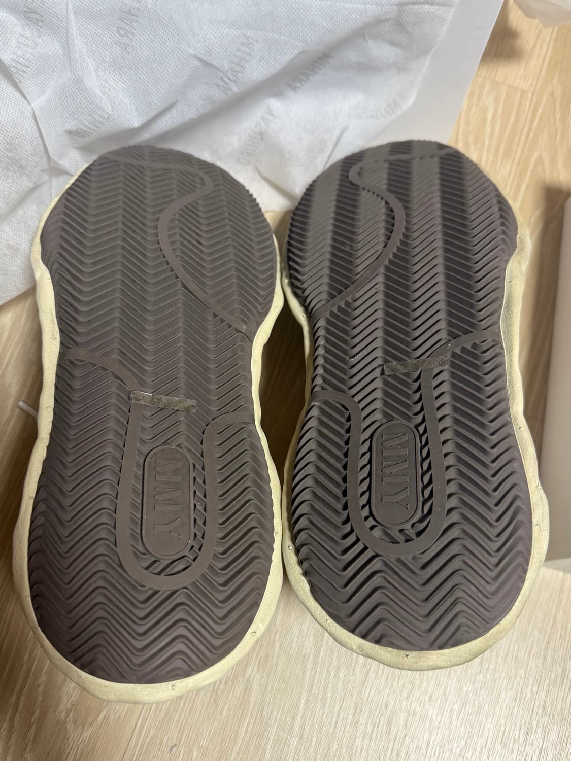 메종 미하라 야스히로 블레이키 OG 다이드 캔버스 로우탑 스니커즈 화이트 상품이미지6