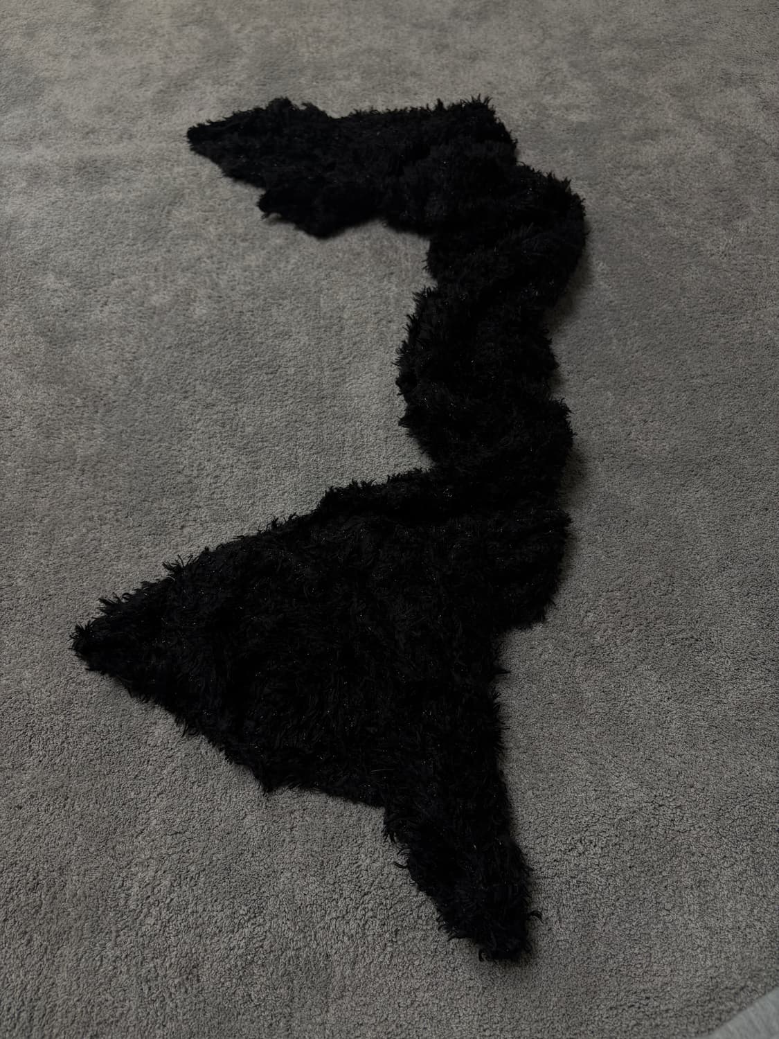 Vintage v-kei punk mood black Fur scarf 상품이미지1