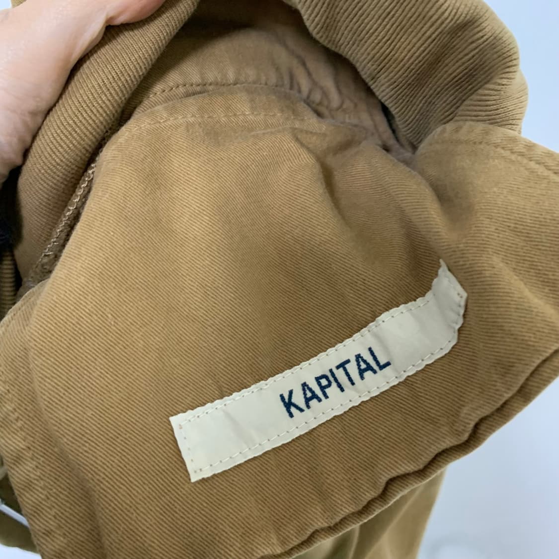 캐피탈 빈티지 와이드 스트레이트 밴딩 코튼팬츠 남녀공용 브라운 일자바지 상품이미지7