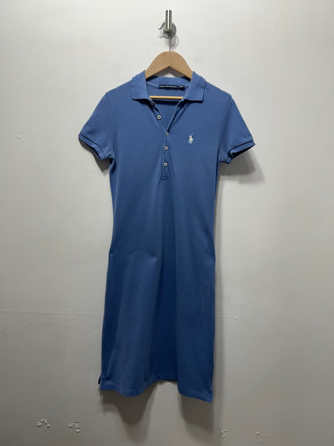 랄프로렌 폴로 여성 하늘색 셔츠 반팔 원피스 XS 실측  상품이미지1