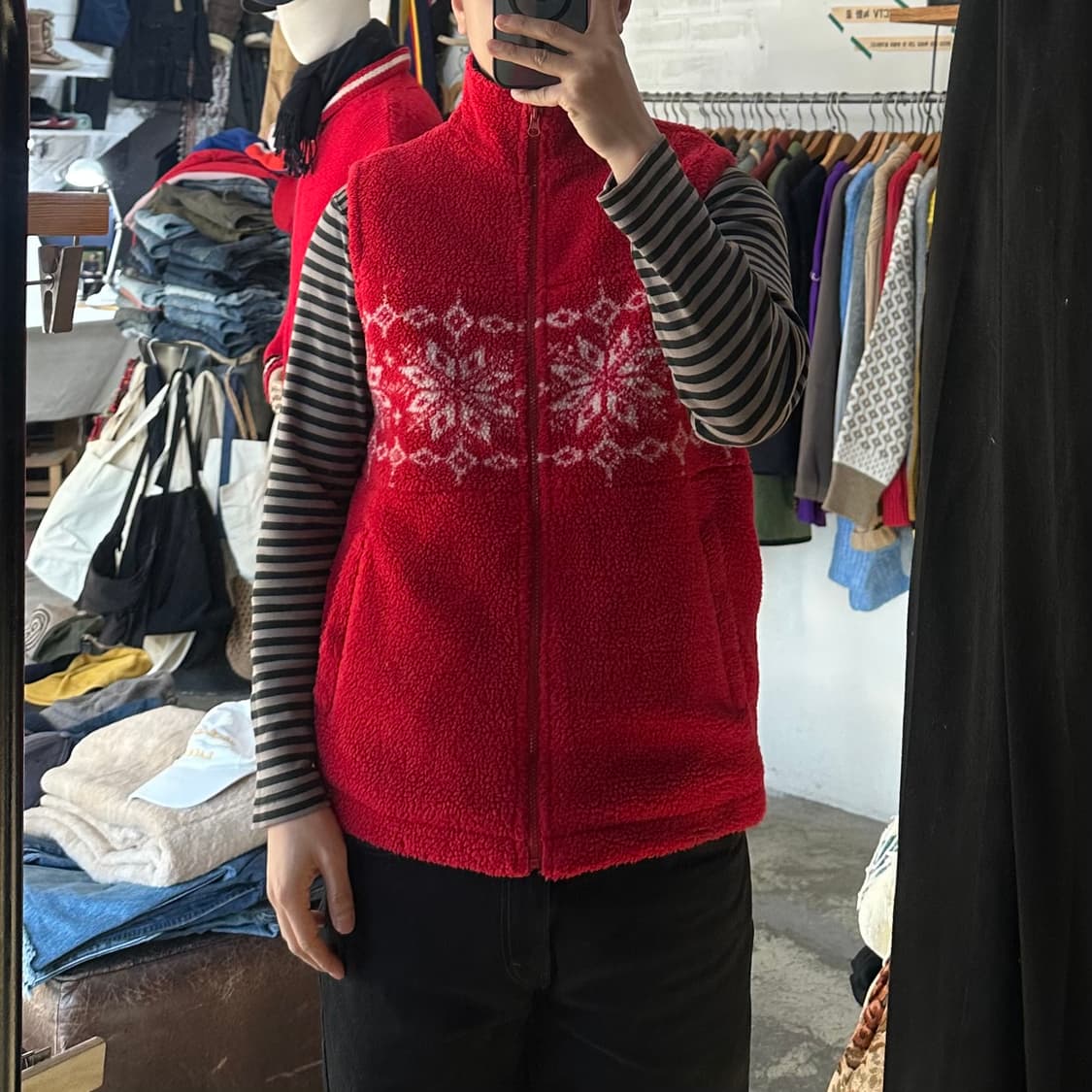 (착용컷) Rag Jactory 노르딕 플리스 베스트 (남성용 98) 상품이미지3