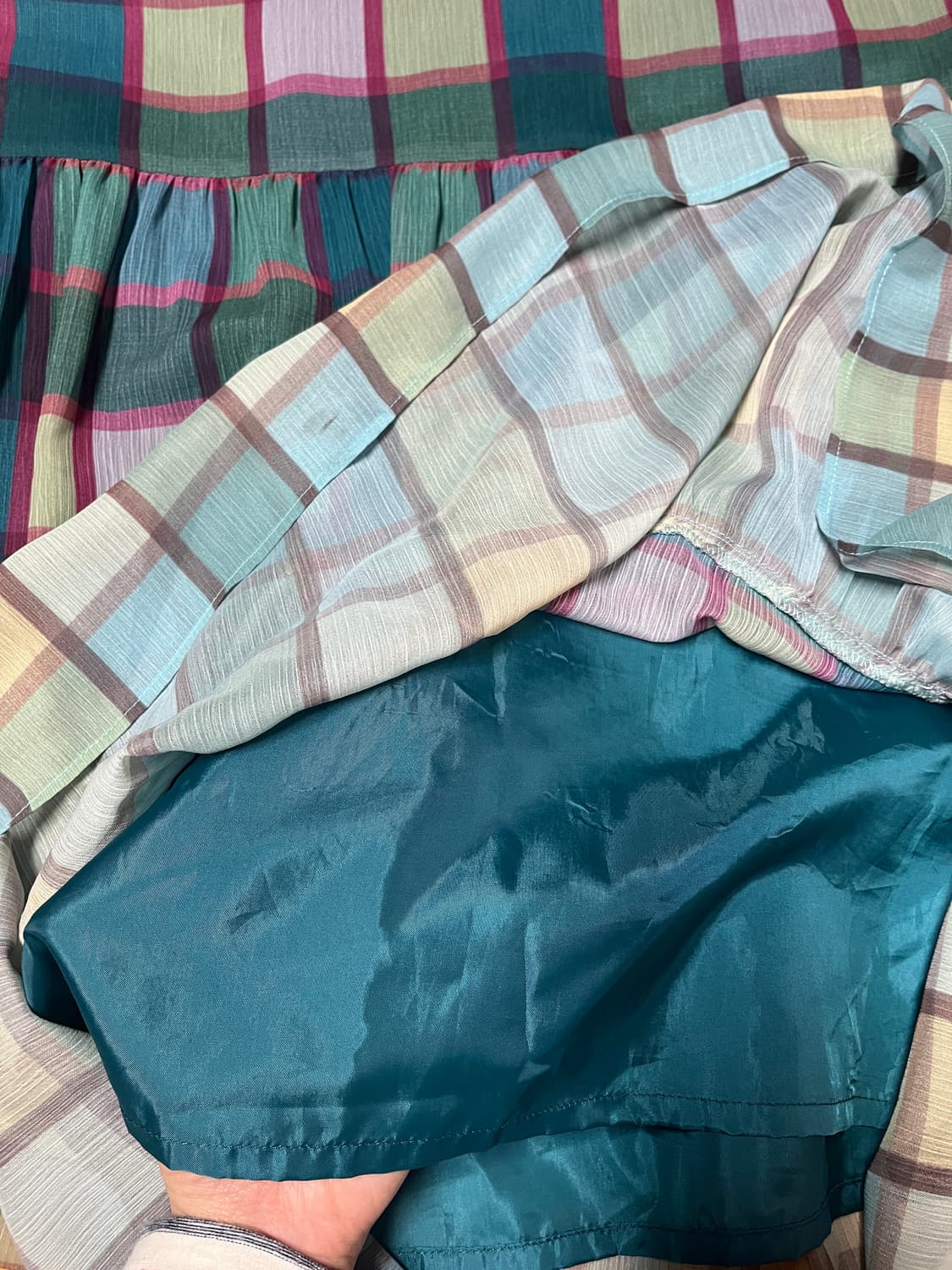 빈티지 체크 스커트 상품이미지3