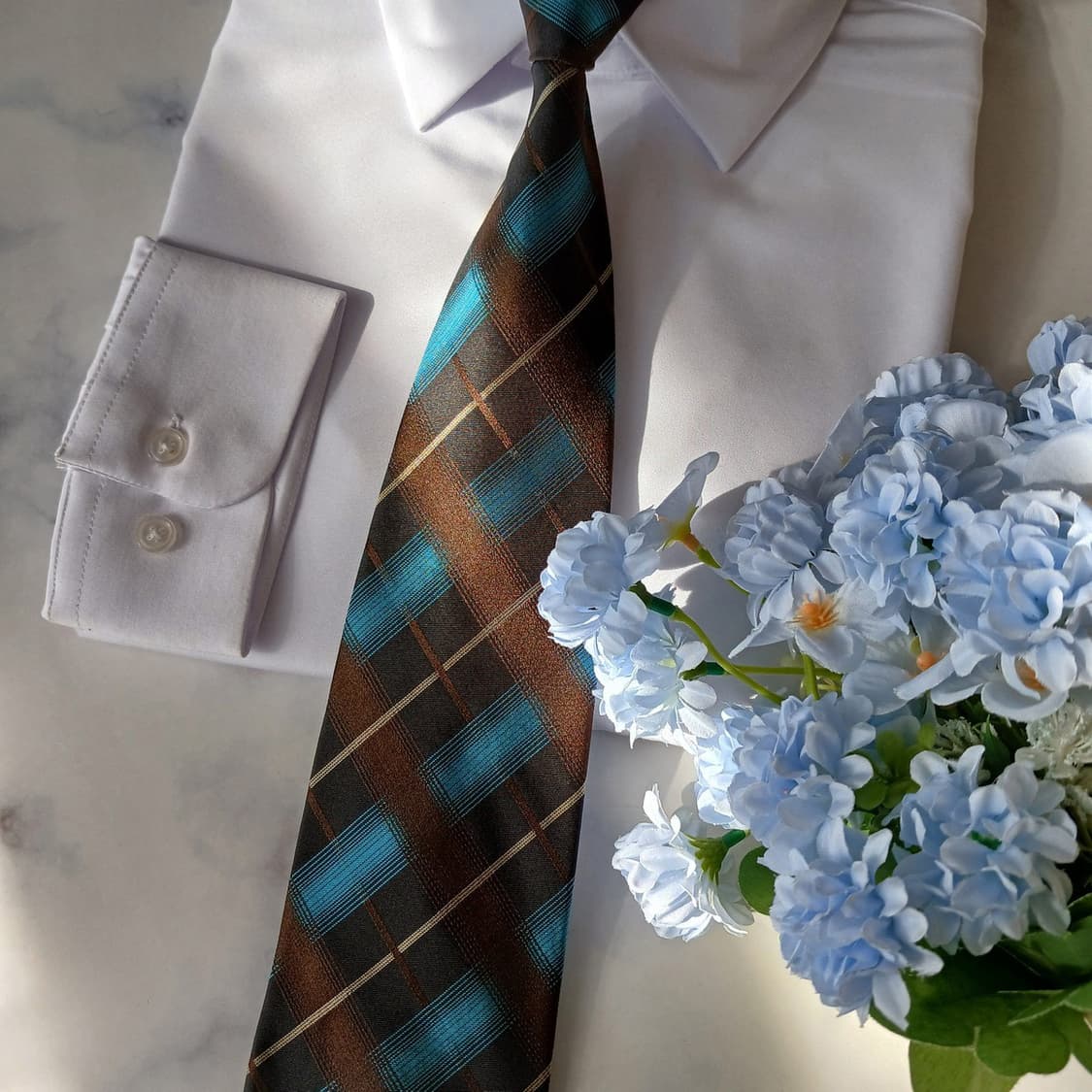 TIME 타임 실크 브라운 체크 넥타이 9.7cm A+등급 A19867
 상품이미지7