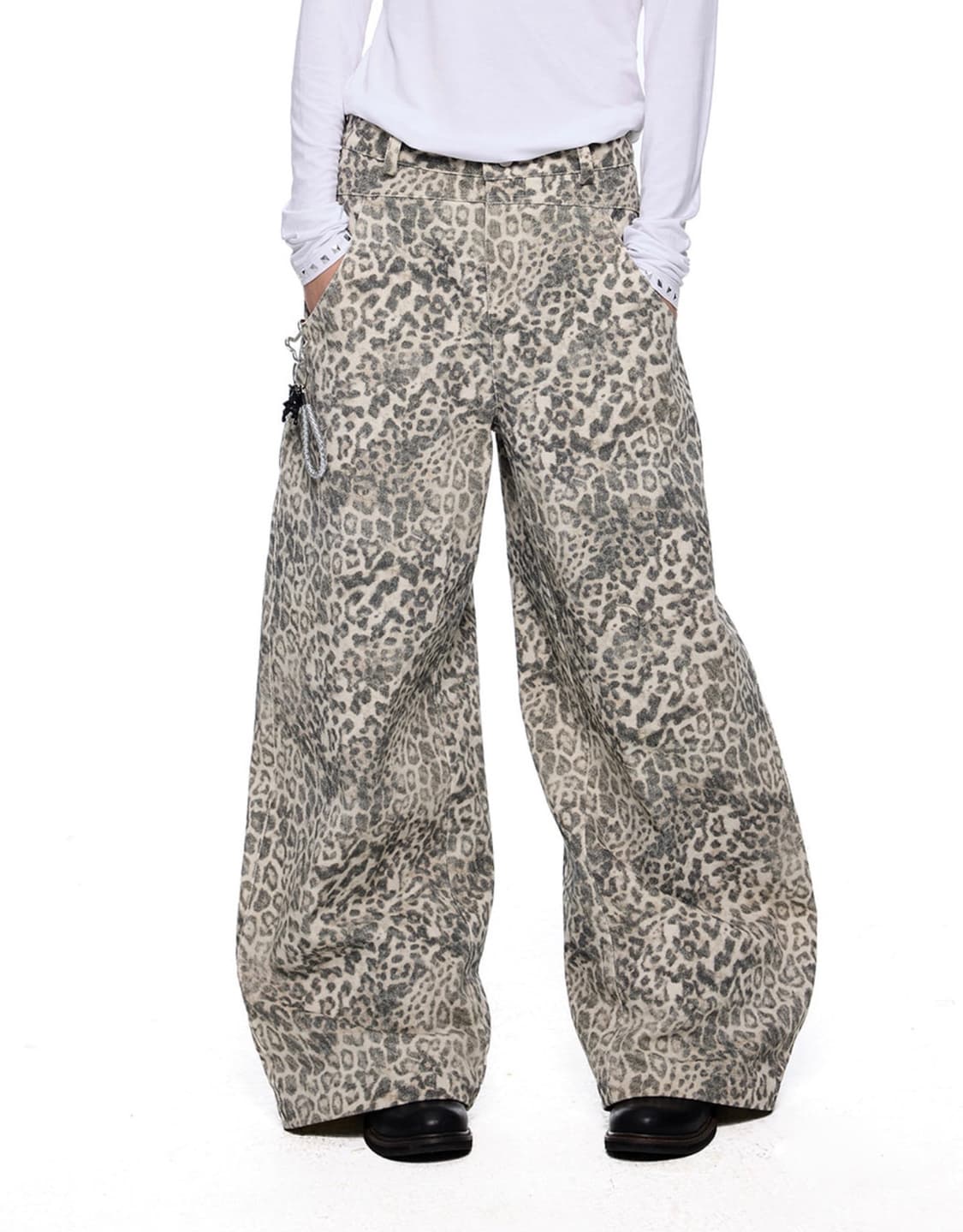 테스트메커니즘 레오파드 와이드 팬츠 상품이미지1