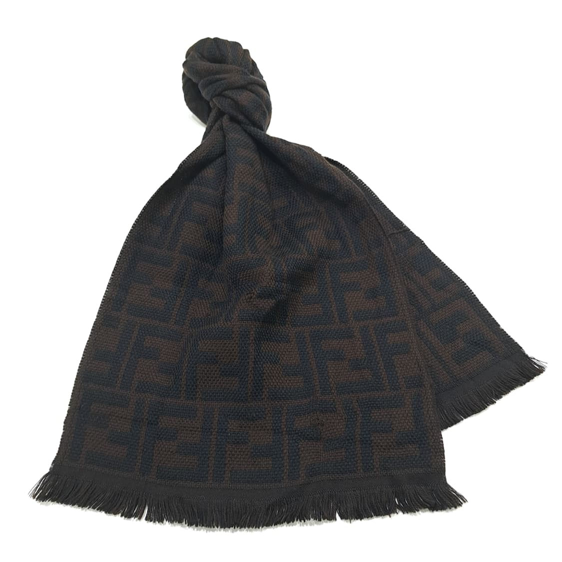 MX148 펜디 FF 로고 다크브라운 울 목도리 머플러 상품이미지2