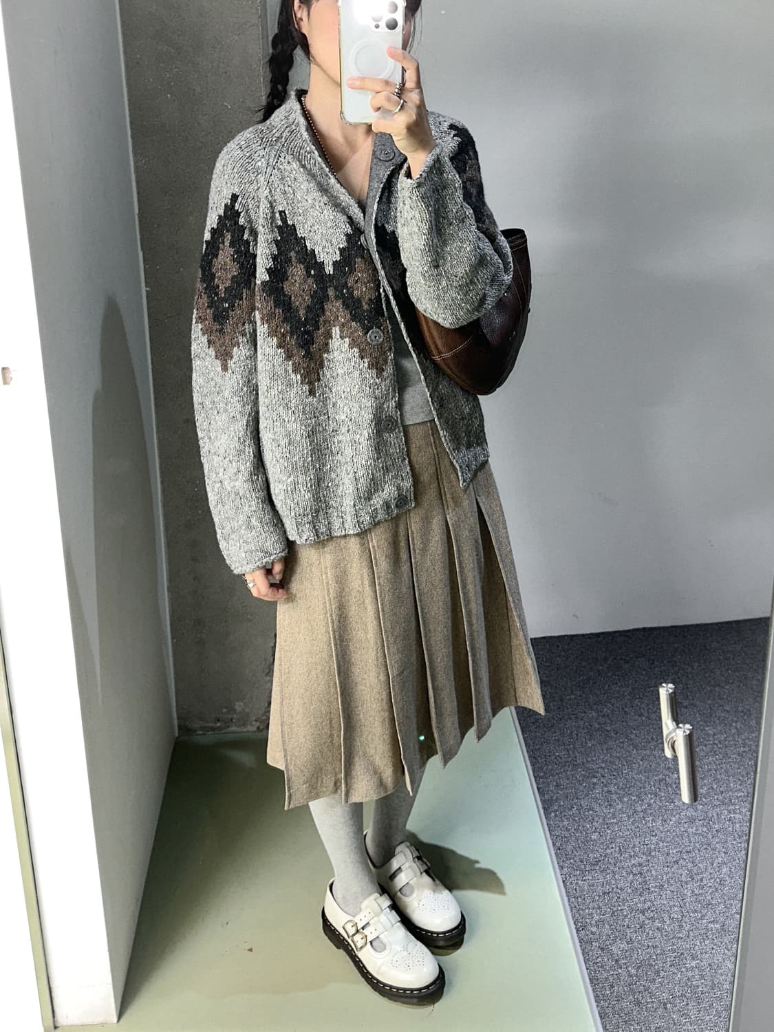 gray argyle knit cardigan 상품이미지7